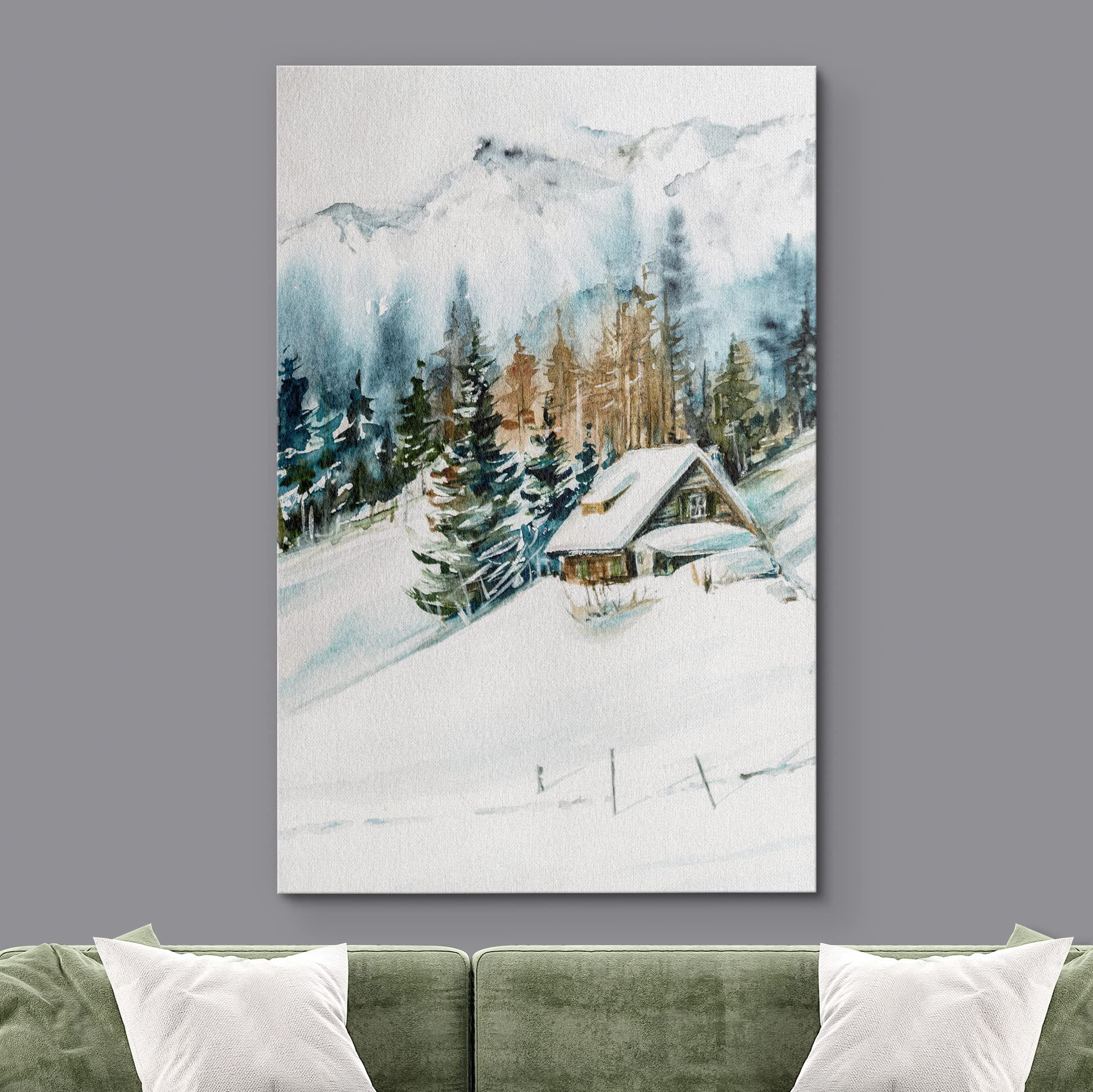 SIGNWIN Canvas Print Wall Art - Woodland Nursery Decor, 24"x36", Colorful Mountain Forest Illustrations for Living Room, Bedroom, Office