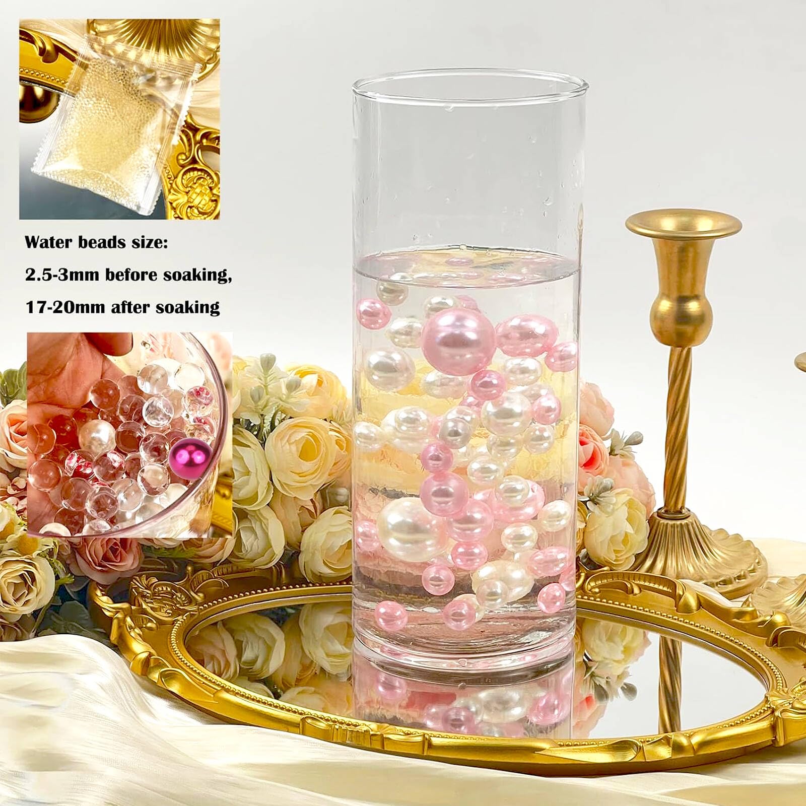 TMCLHXYNF 150Pieces Floating NO Hole Pearls for Vases,Makeup Beads,Highlight Faux Deep Purple Floating Candle Beads Vase Fillers