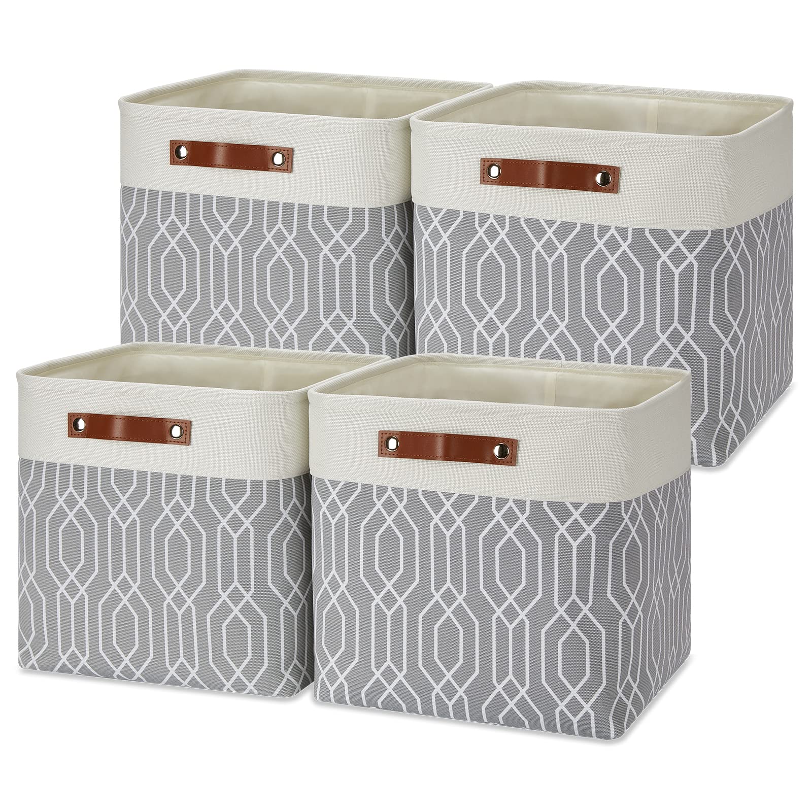 Temary Collapsible Baskets 13 Inch Storage Cubes For Organizing, Storage Baskets For Shelves, 4 Pack Fabric Storage Cubes Bins F