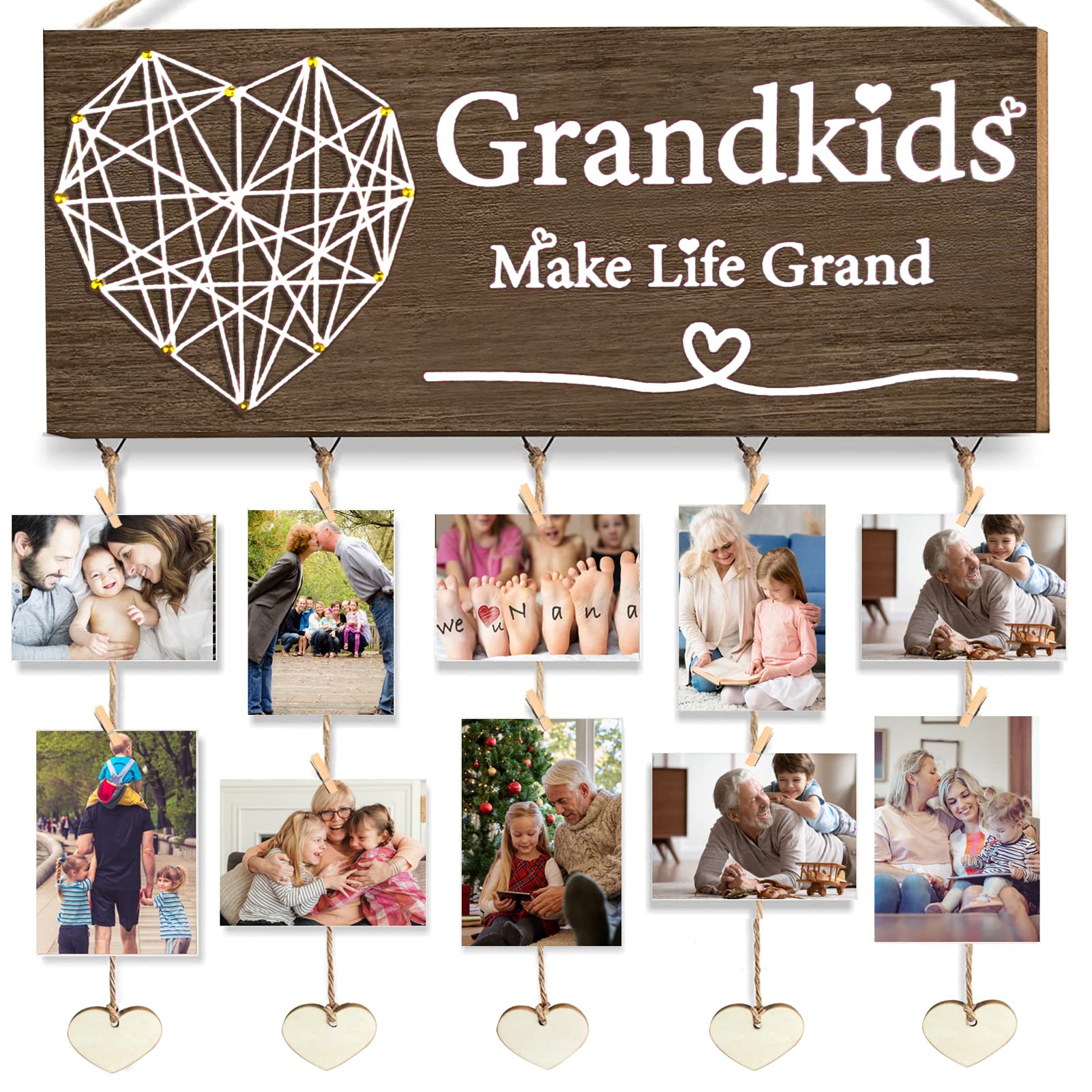 Grandma Picture Frame for Christmas Gift, Grandparents Gifts from Grandkids Photo Frame for Mother Day, Thanksgiving, Christmas