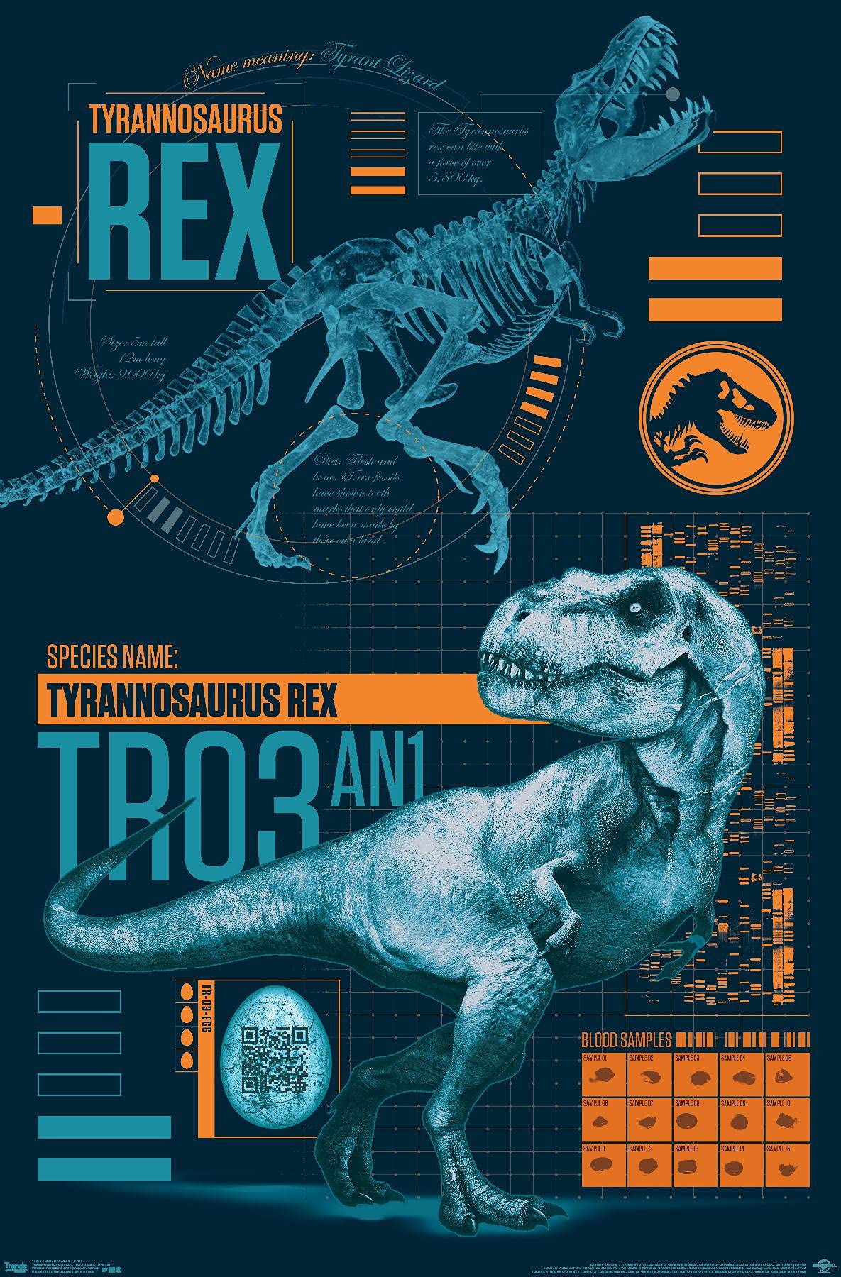 Trends International Jurassic World: Fallen Kingdom - T-Rex Wall Poster, 14.725'' X 22.375'', Premium Unframed Version