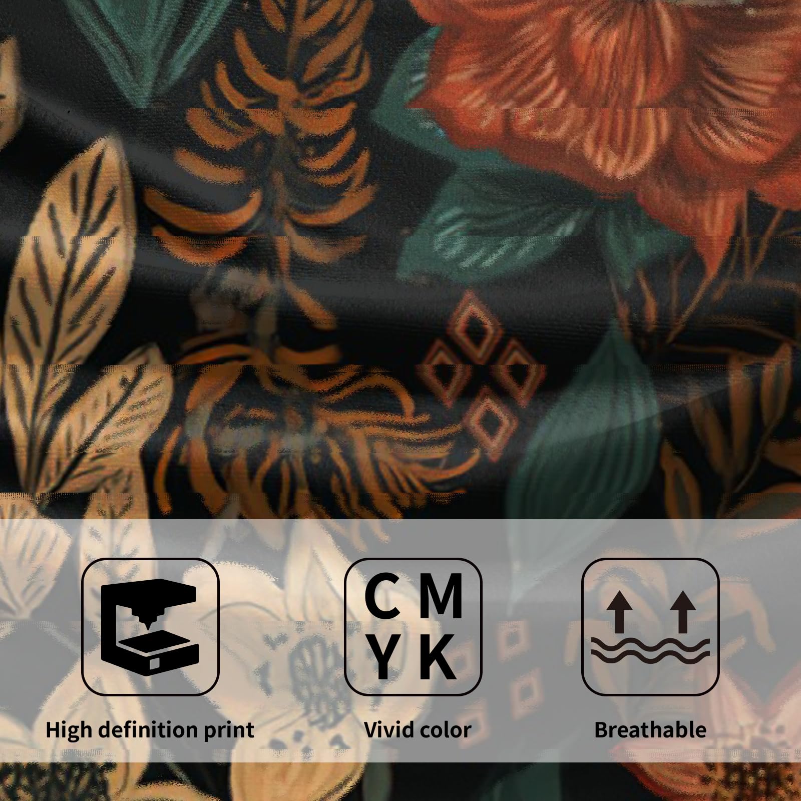 Boho Floral Hand Towels Set Of 2 Black Mid Century Fingertip Towel Absorbent Face Towel Soft Dish Towels For Gym Bath Kitchen Ho