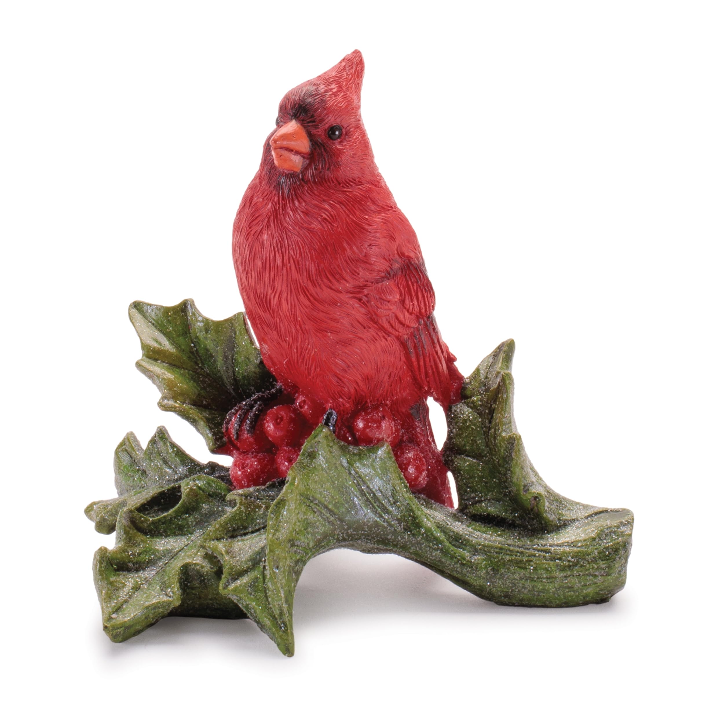Cardinal on Holly (Set of 2) 4.75H Resin