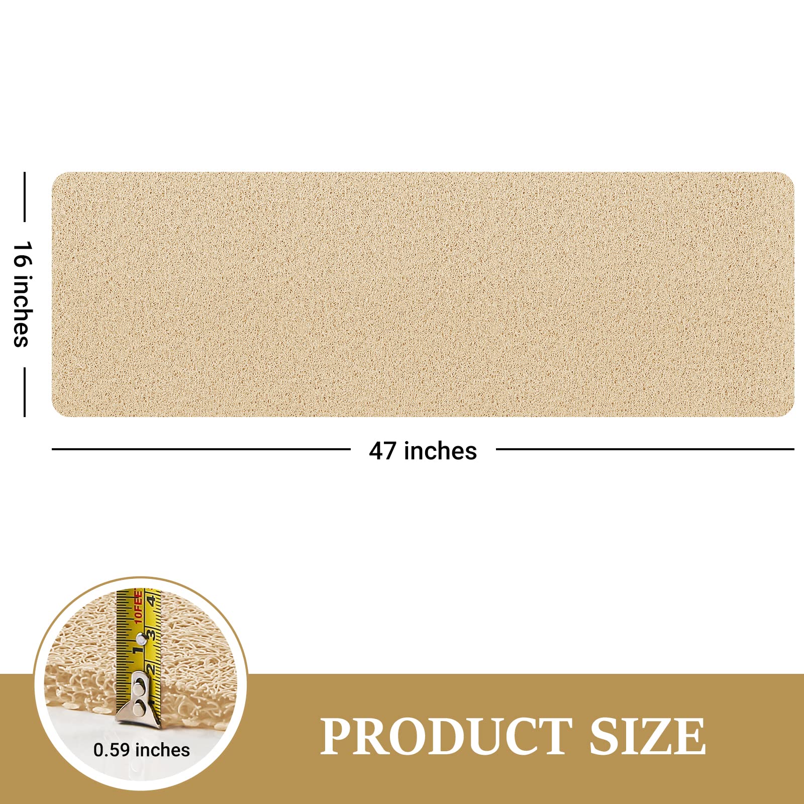 Luxstep Shower Mat Bathtub Mat,47X16 Inch, Non-Slip Bath Mat With Drain, Quick Drying Pvc Loofah Bathmat For Tub,Shower,Bathroom