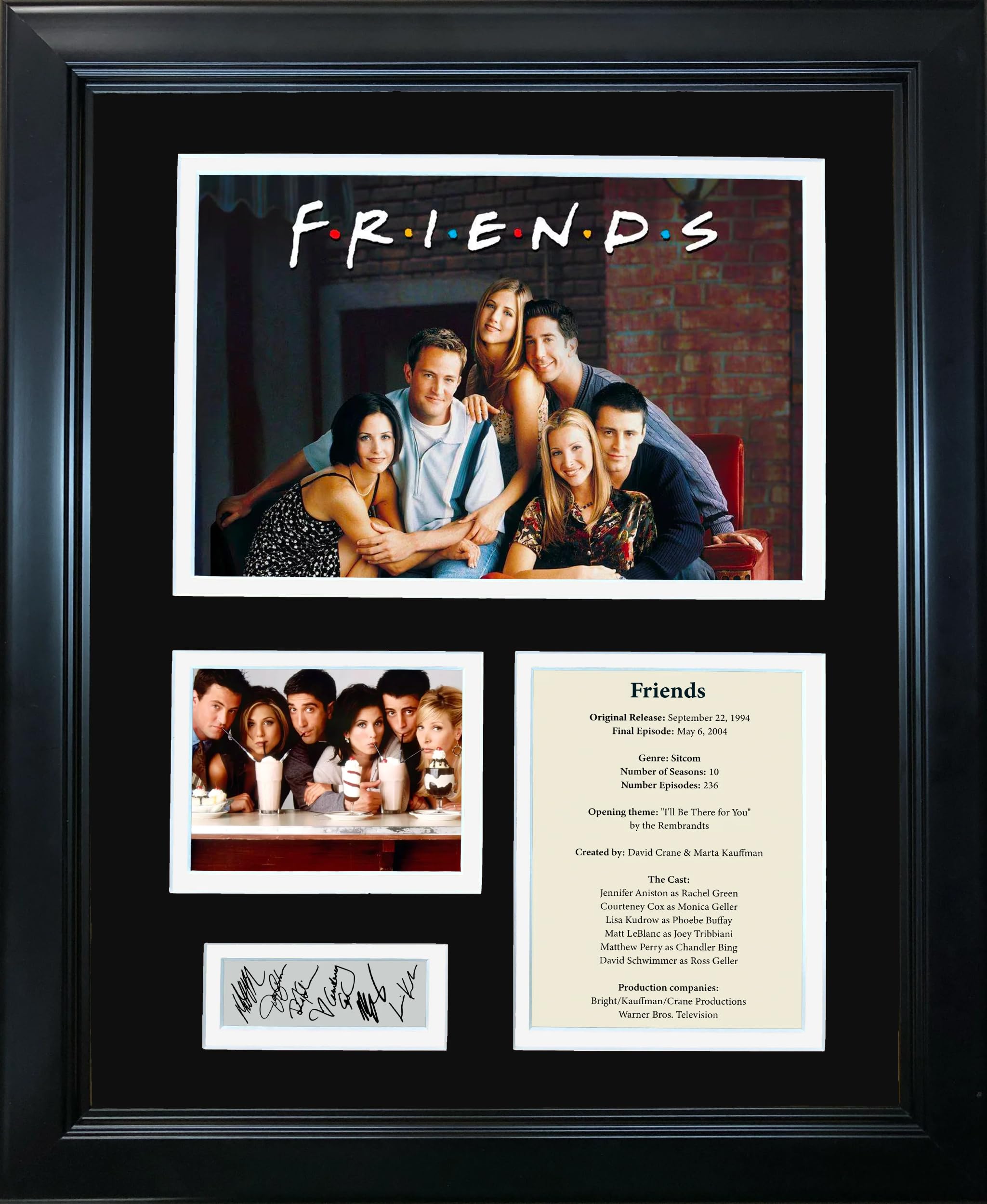 Framed Friends Tv Show Facsimile Laser Engraved Signature Auto 12X15 Photo Collage