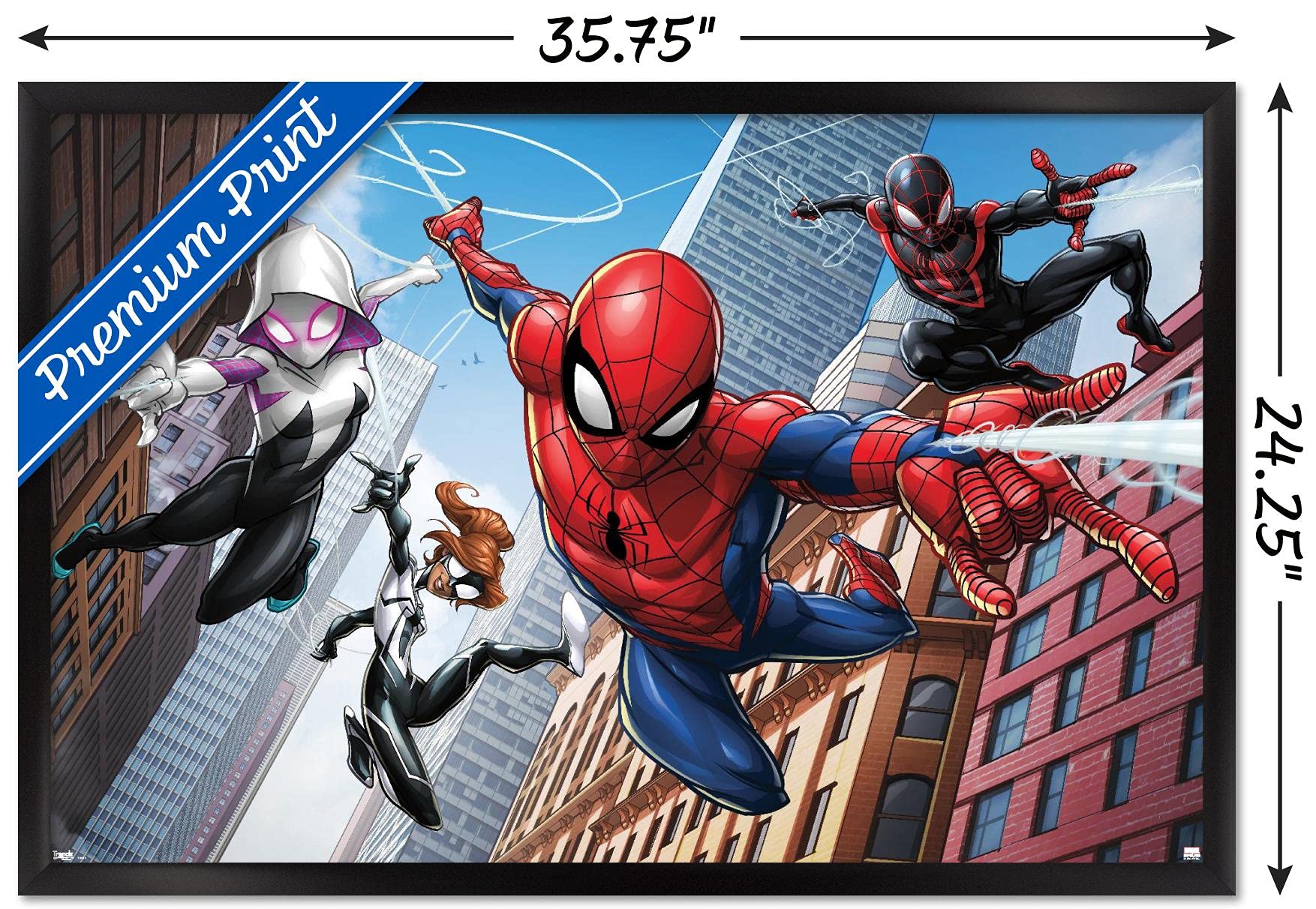 Trends International Marvel Comics - Spider-Man - Web Heroes Wall Poster, 22.375'' X 34'', Black Framed Version