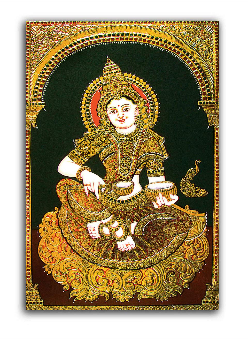 Tamatina Tanjore Art Canvas Painting Goddess Painting for Home, Living Room, Bedroom | Hindu Goddess Traditional Art painting fo