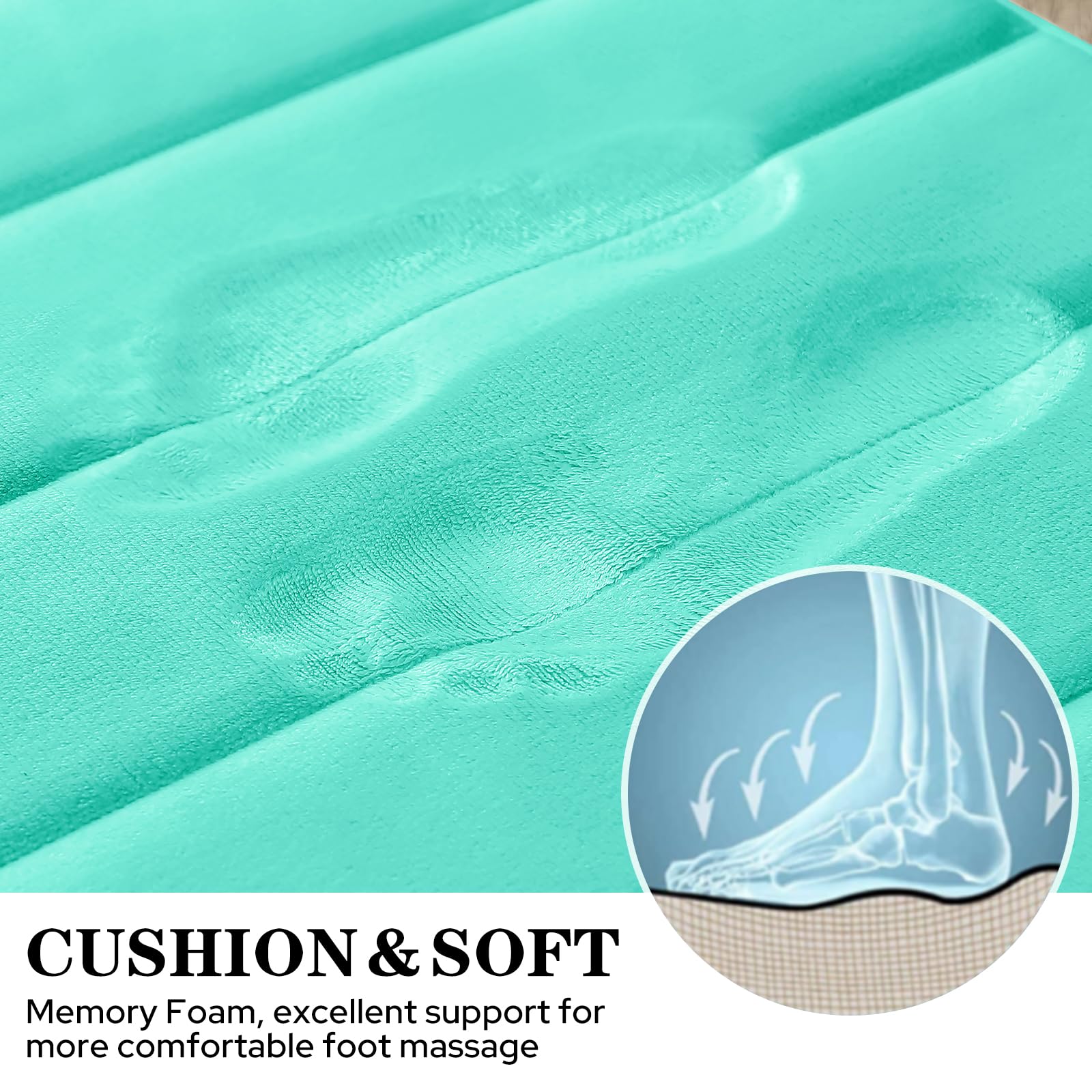 BYSURE Teal Memory Foam Bathroom Rug Set 3 Piece Non-Slip Extra Absorbent Bathroom Mats and Rugs Sets  Soft & Dry Bath Mat Sets for Bathroom Floor Washable Carpets Set