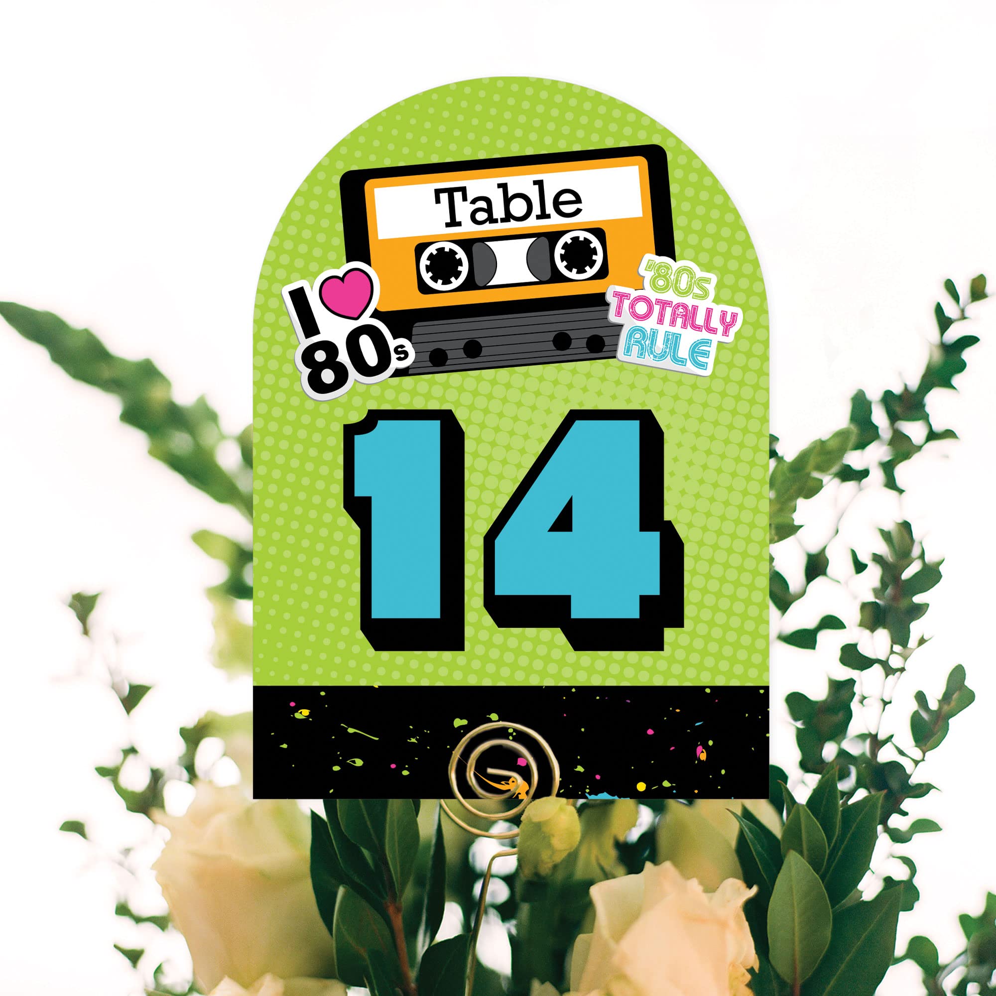 Big Dot Of Happiness 80S Retro - Totally 1980S Party Double-Sided 5 X 7 Inches Cards - Table Numbers - 1-20