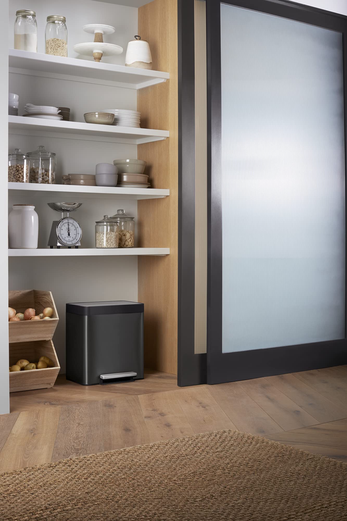 Kohler K-20942-Bst 8-Gallon Compact Black Stainless Step Trash Can, Black Stainless,Black Stainless Steel