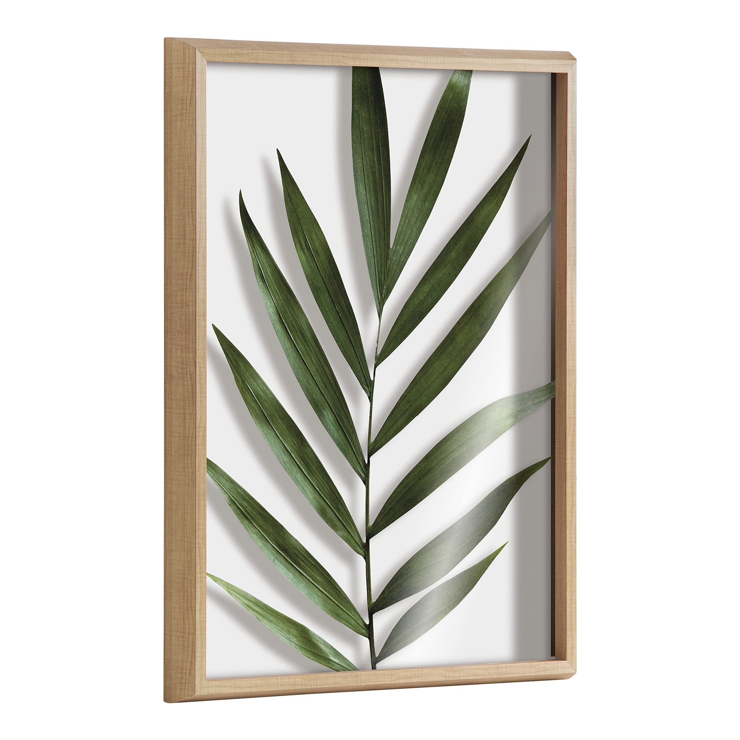 Kate And Laurel Blake Botanical 5F Framed Printed Glass Wall Art By Amy Peterson Art Studio, 18X24 Natural, Modern Wall Decor In