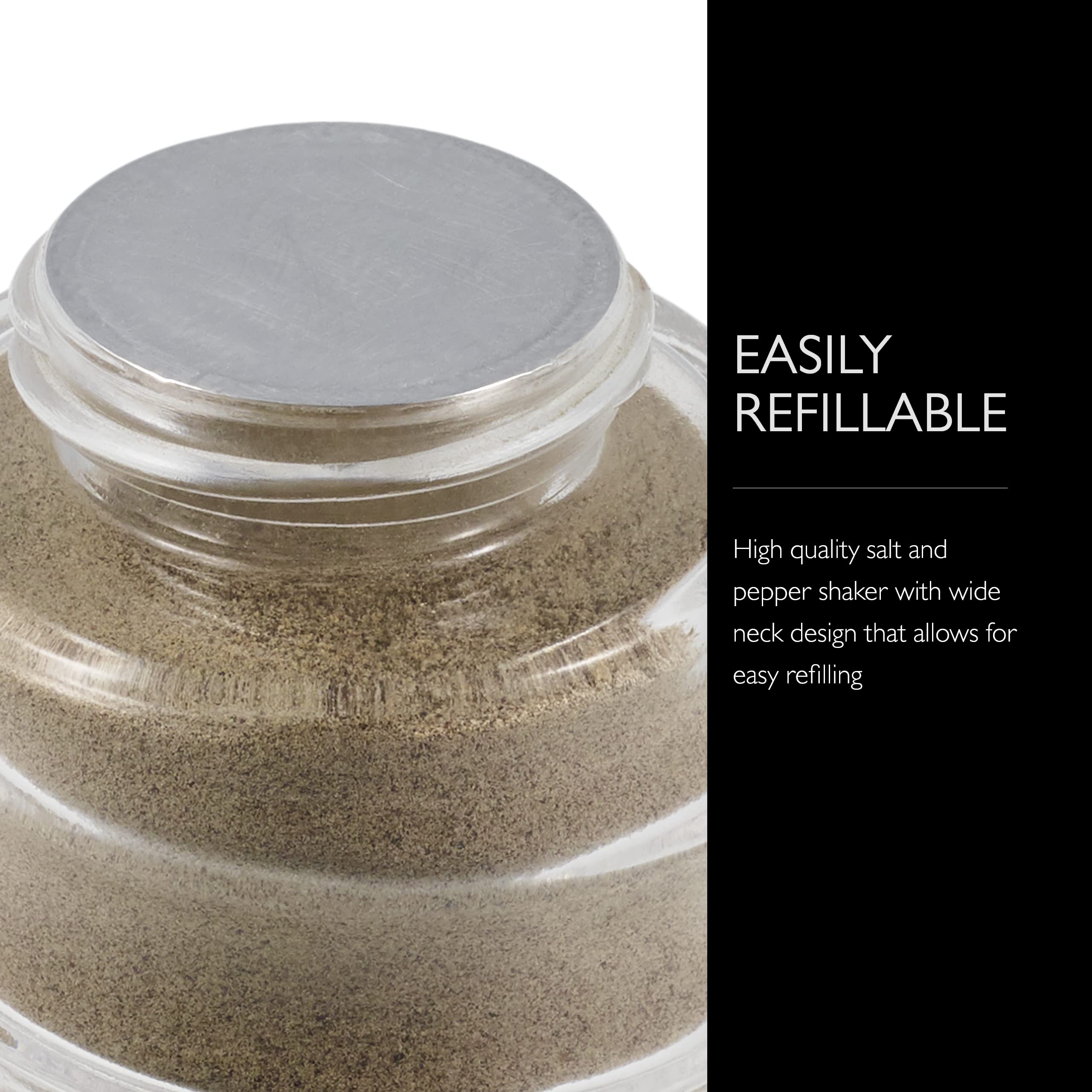 Cole & Mason Bray Salt & Pepper Shaker Set - Inverted Design - Medium Clear - Model H311833U - Hand Wash Kitchen Tools