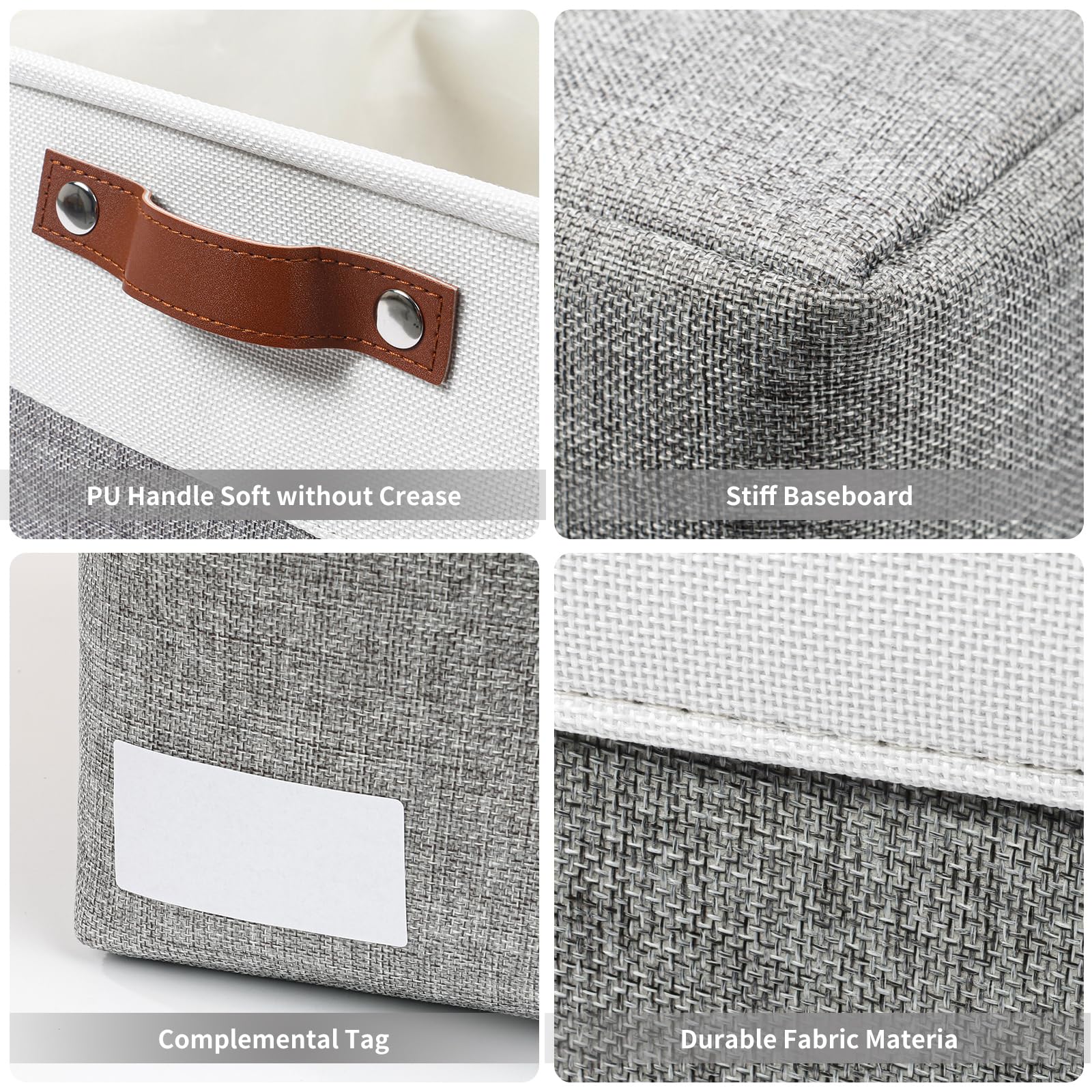 Bagnizer 13X13 Cube Storage Bins, Collapsible Fabric Storage Box, 4 Pack Closet Baskets With Handles For Organizing, Shelf, Toys