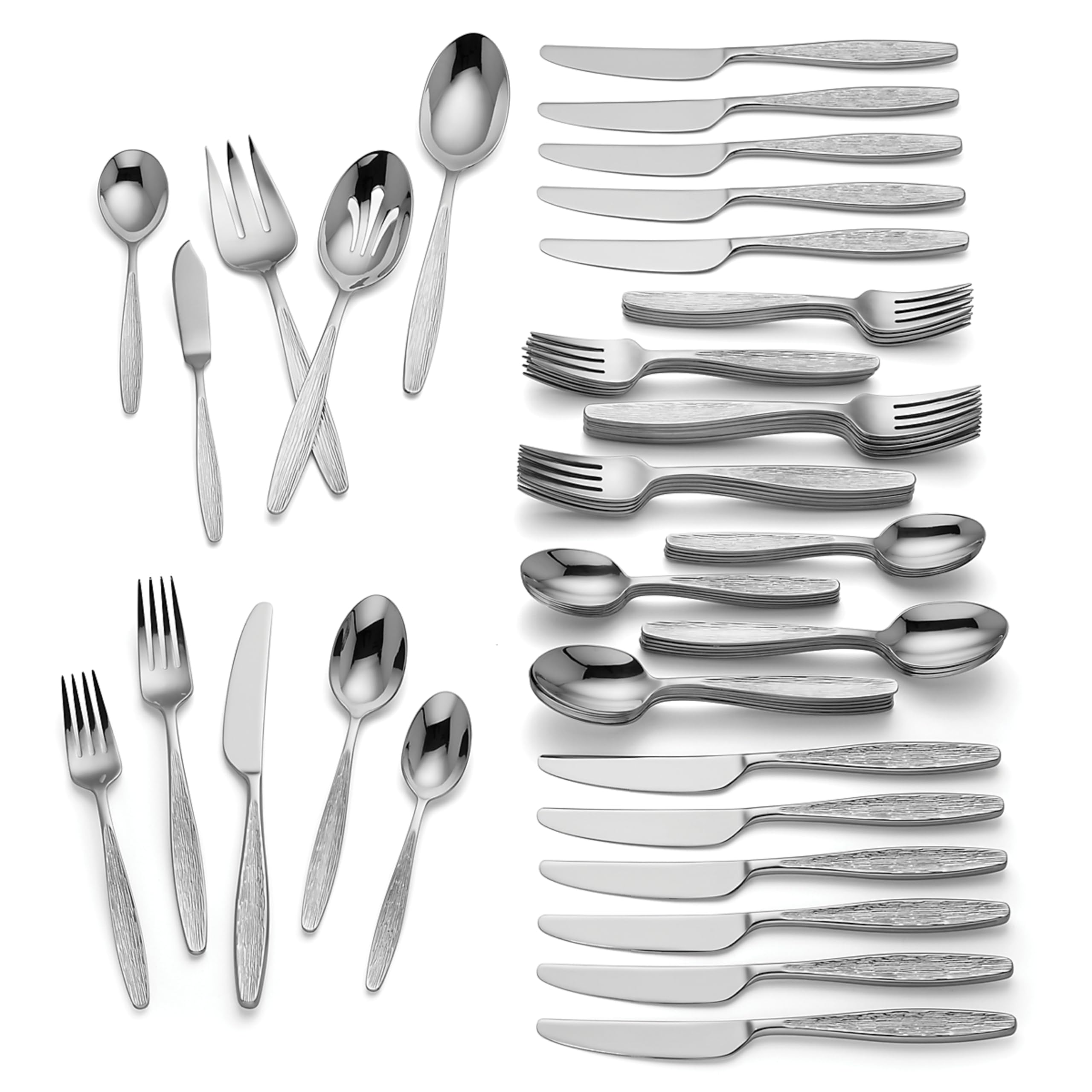 Lenox Emerick 65-Piece Flatware Set, 9.70 LB, Metallic
