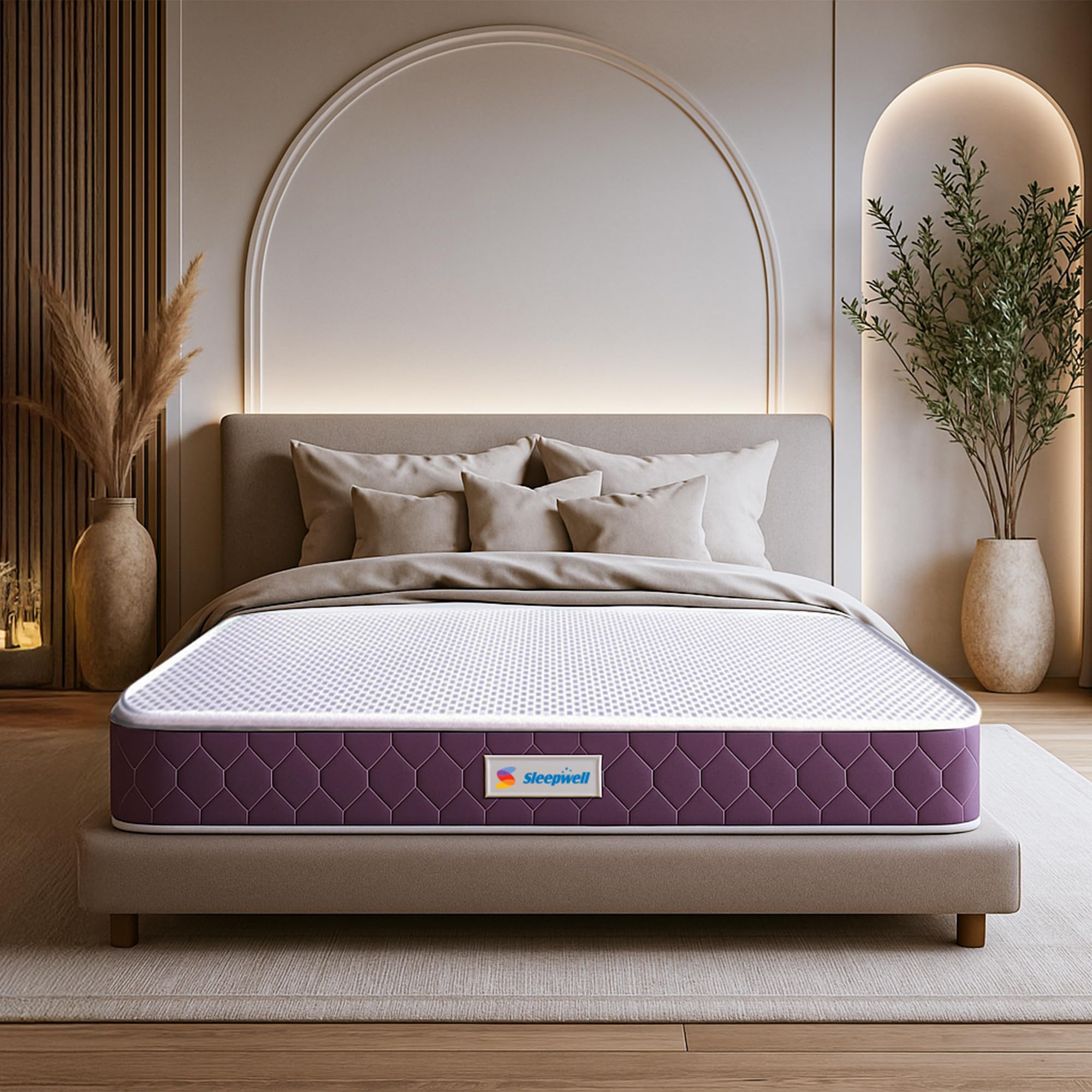 Sleepwell Orthopedic 5 Inch Mattress | King Size Bed Mattress | Pressure Relief & Body Support | Medium Firm | AntiMicrobial | 