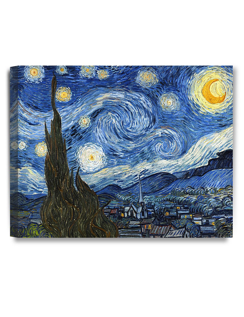 Decorarts - Starry Night, Vincent Van Gogh Art Reproduction. Giclee Canvas Prints Wall Art For Home Decor. 20X16