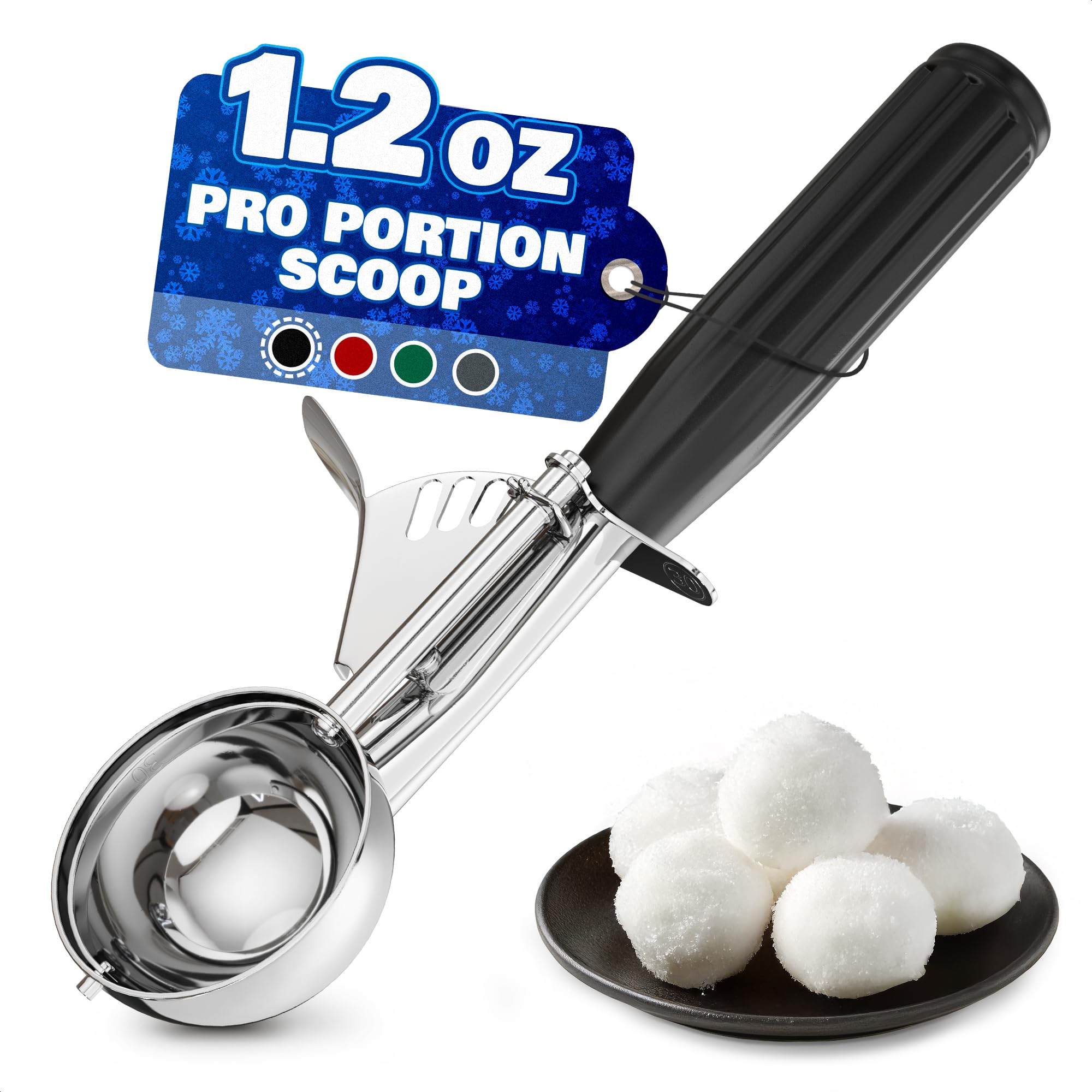 1 Oz Ice Cream Scoop with Trigger #30 - Versatile 1 Oz Scoop for Gelato, Cookie Dough Baking, Sorbet & Meatballs - Rust-Resistan