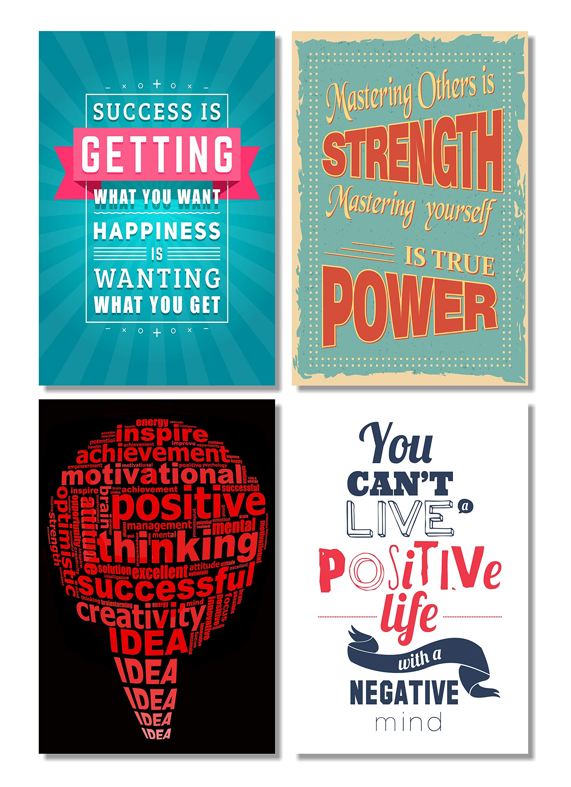 Printelligent Paper Motivational Quotes Posters, Multicolour, 12X18