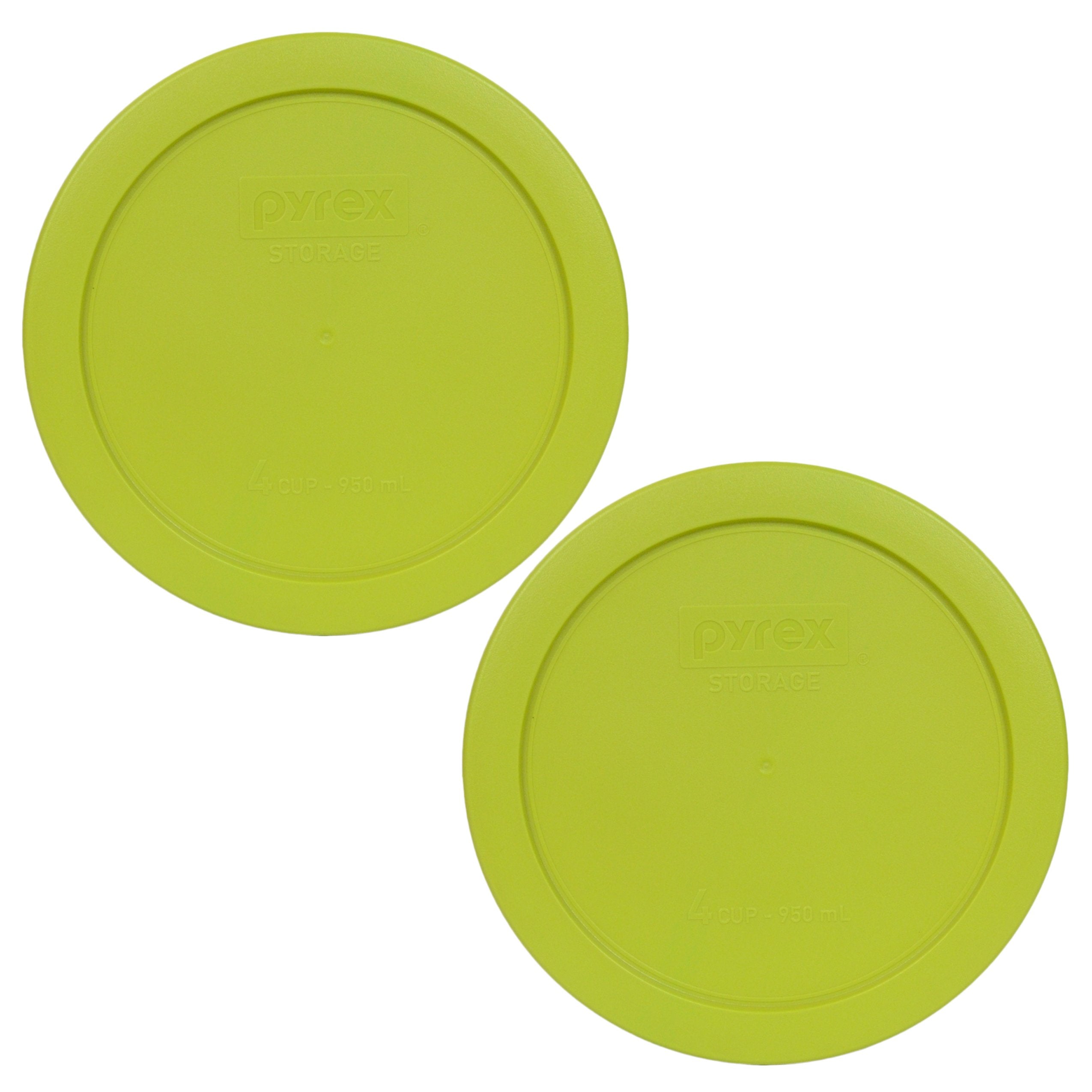 Pyrex 7201-PC 4-Cup Edamame Green Plastic Storage Lid, Made in USA - 2 Pack