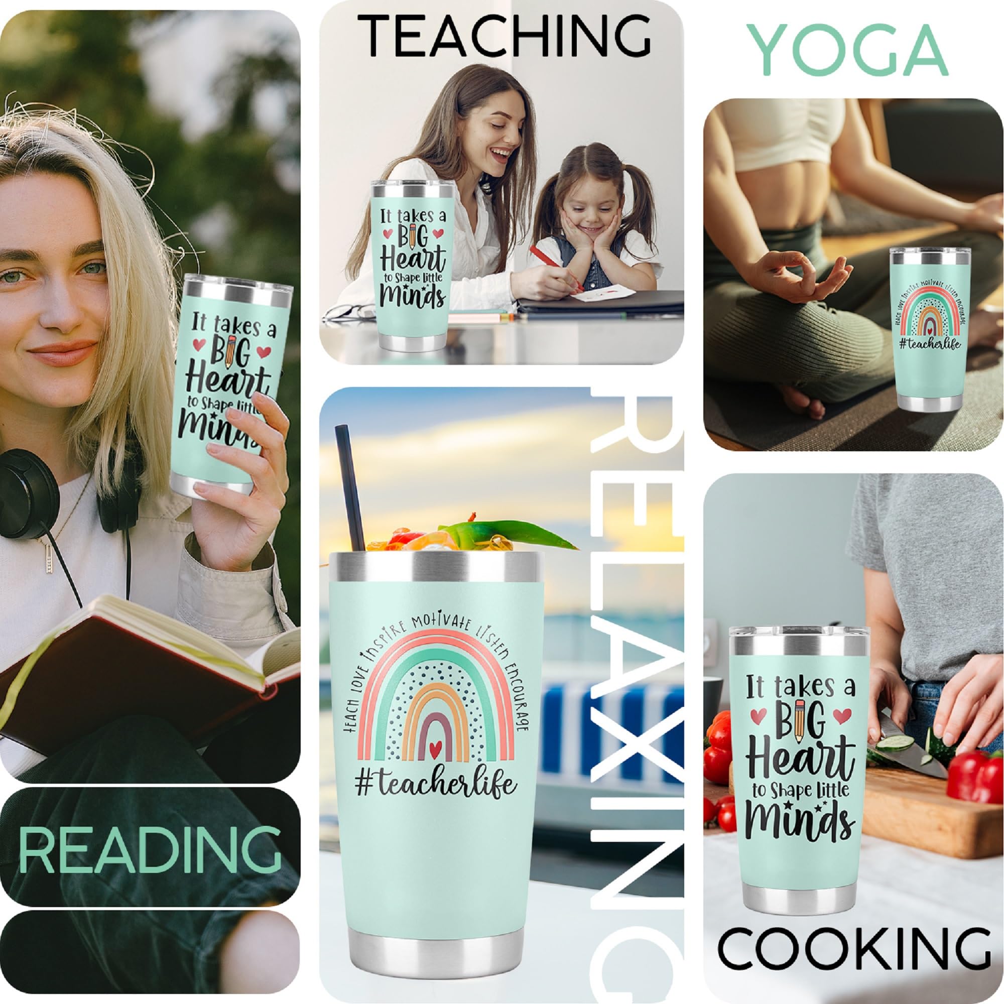 Curtizon Teacher Tumbler Gifts For Women, Teacher Appreciation Week Gifts Birthday Gifts From Students, Back To School, Retireme