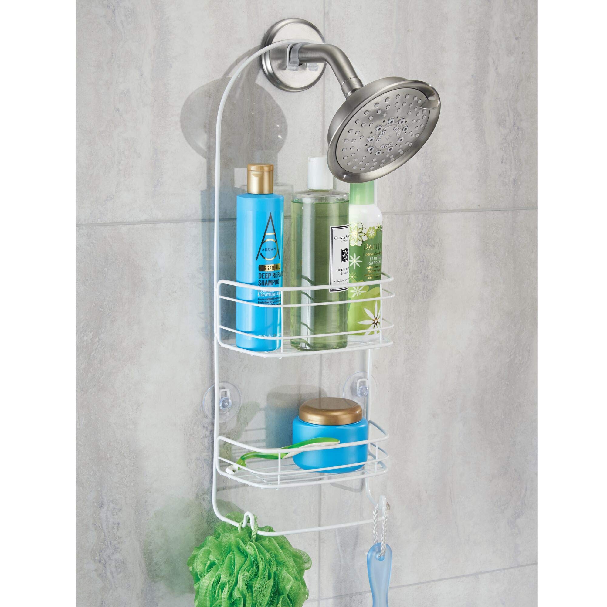 Interdesign 58652 Rondo Bathroom Shower Caddy For Shampoo, Conditioner, Soap - White