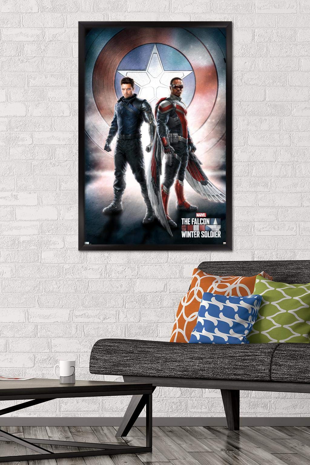 Trends International Marvel Television - Falcon And Winter Soldier - One Sheet Wall Poster, 22.375'' X 34'', Black Framed Versio