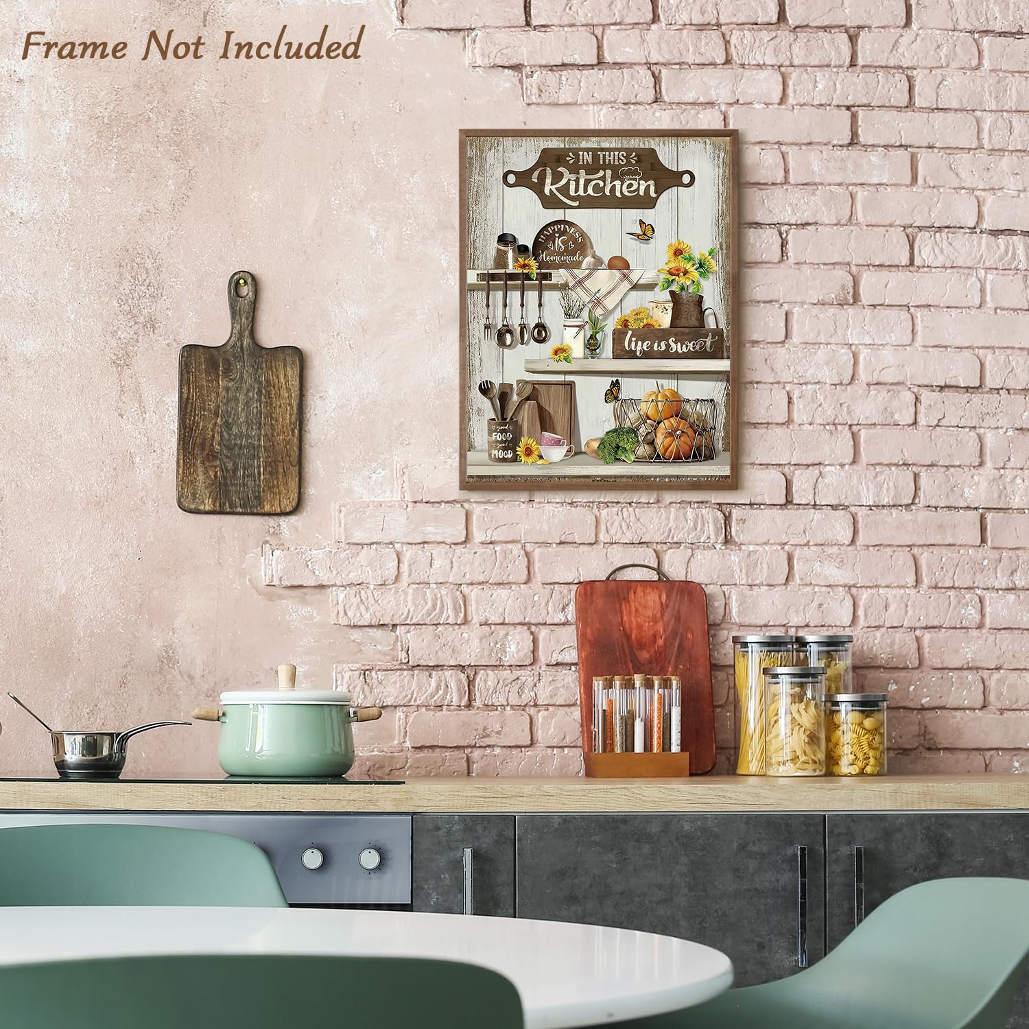 Dazzlewall Country Kitchen Wall Art Rustic Farmhouse Life Is Sweet Good Food Good Mood Quotes Sunflower Kitchen Pictures Wall De