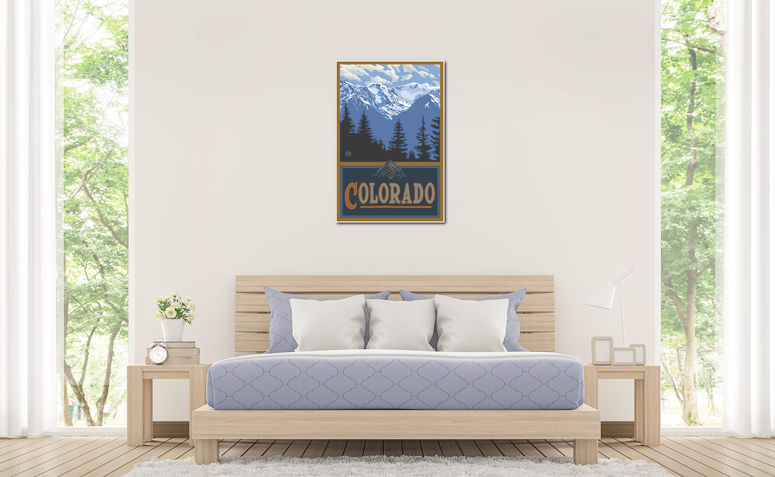 Colorado Snowy Mountain Ridges Giclee Art Print Poster From Travel Artwork By Artist Paul A. Lanquist 24'' X 36''