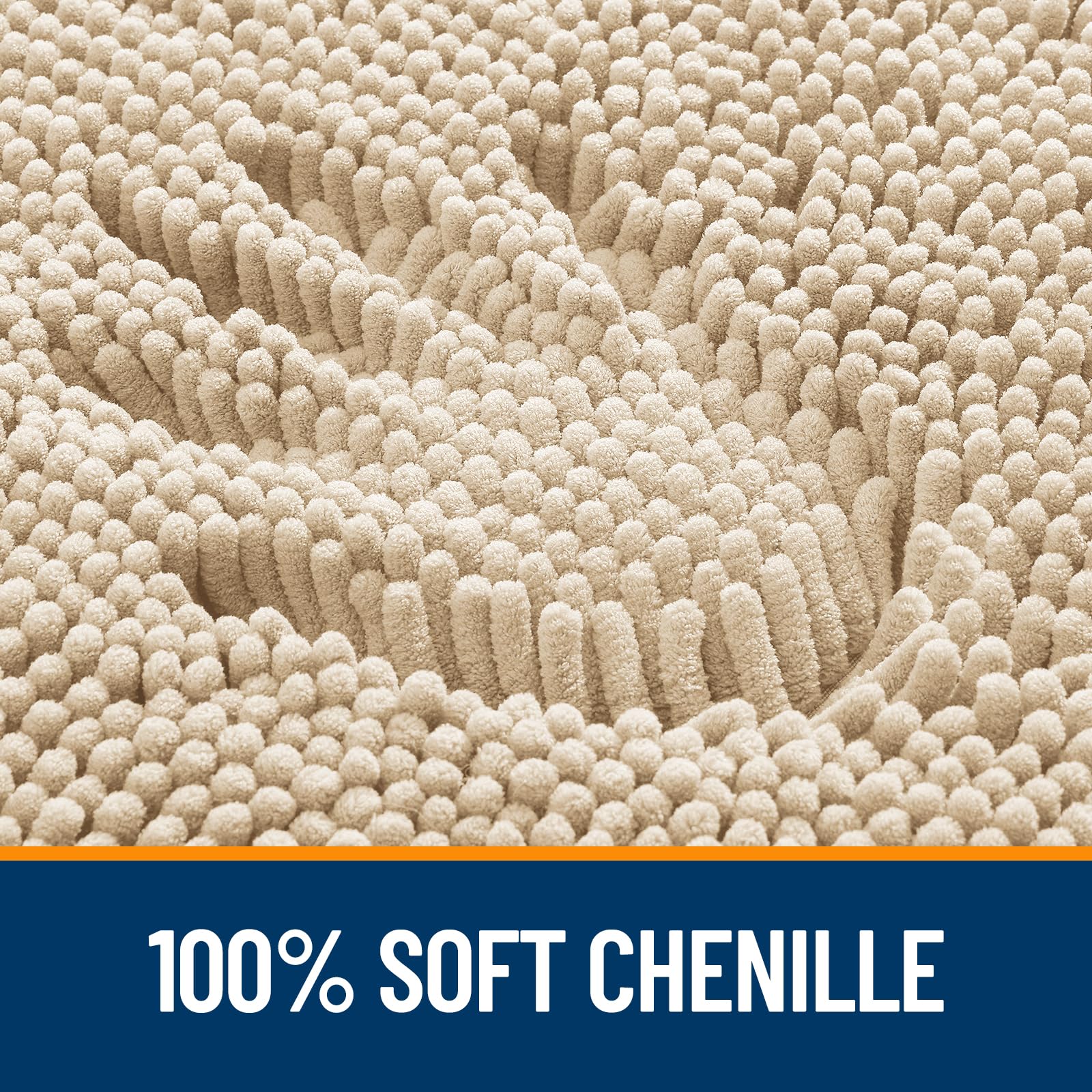 Olanly Toilet Rugs U-Shaped 24X20, Extra Soft Absorbent Chenille Contour Bathroom Rugs, Dry Quickly, Machine Washable, Non-Slip