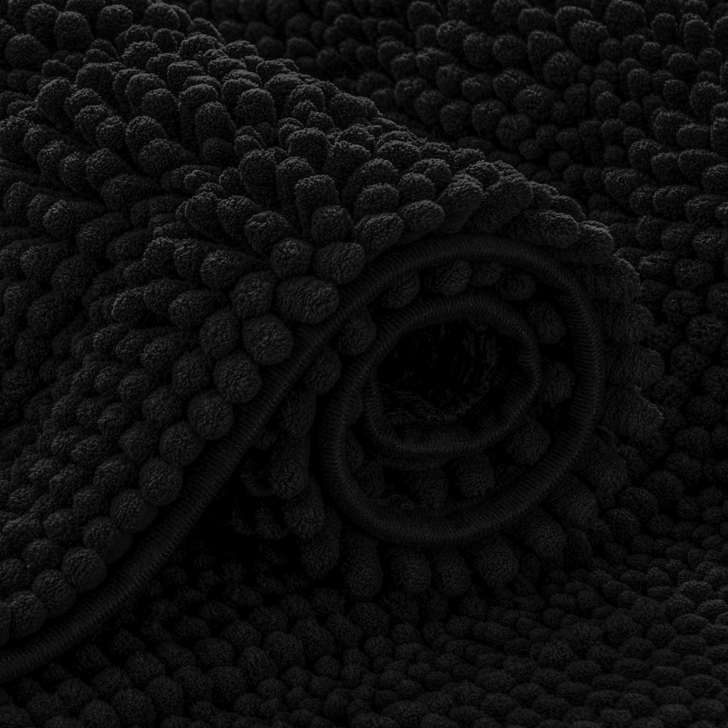 Subrtex Bathroom Rug Set 2 Piece Chenille Bath Mat Non Slip Soft Thick Shower Rugs Striped Bath Rug For Bathroom Water Absorbent