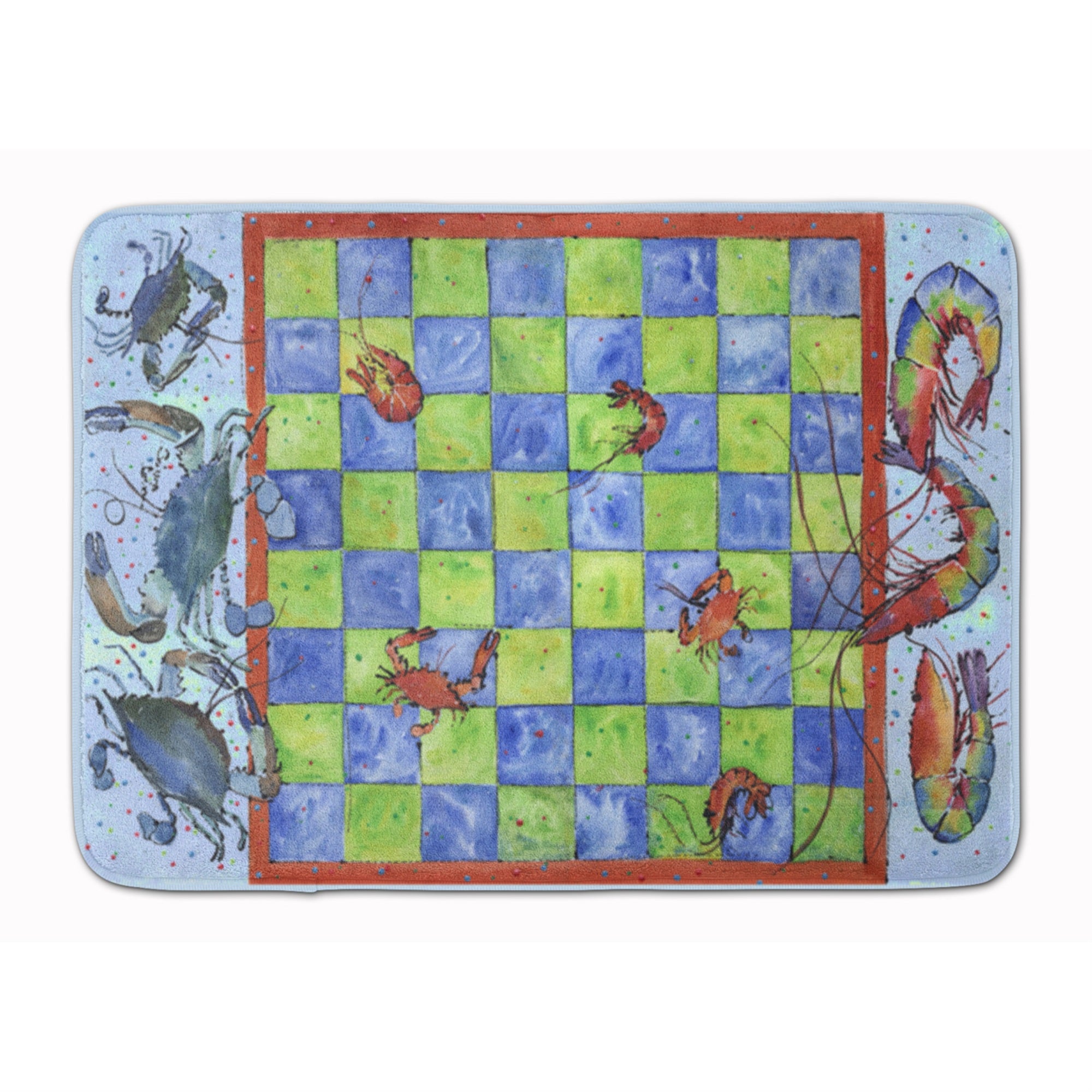 'Caroline'S Treasures Crab And Shrimp Checkerboard Floor Mat, 19'''' X 27'''', Multicolor''