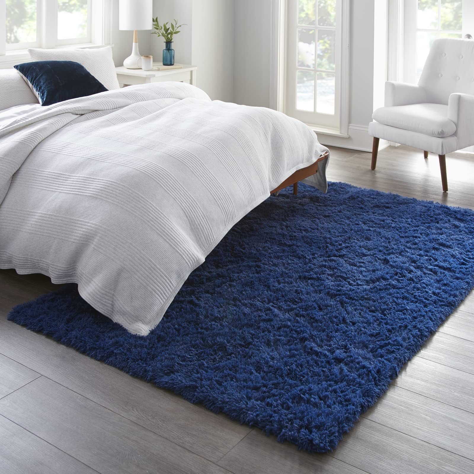 Ophanie 5x8 Blue Rugs for Living Room, Kids Nursery Rug Aesthetic, Playroom Navy Area Rugs for Boys Girls Teen Home Decor, Fluff