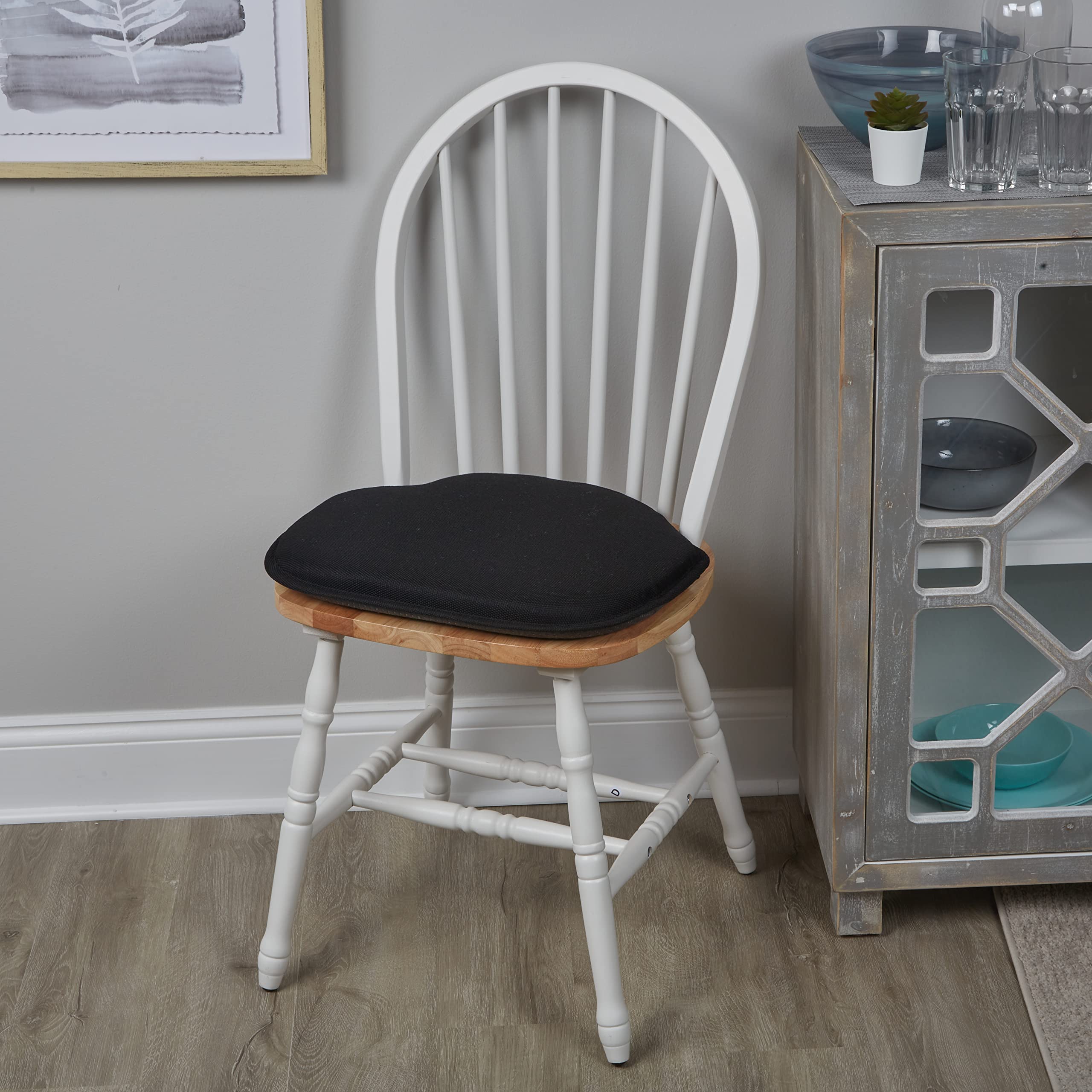 Klear Vu Gripper Omega Non-Slip Windsor Chair Cushions With Skid-Proof Seat Pad For Dining Room, Kitchen, And Office Use, 16X15