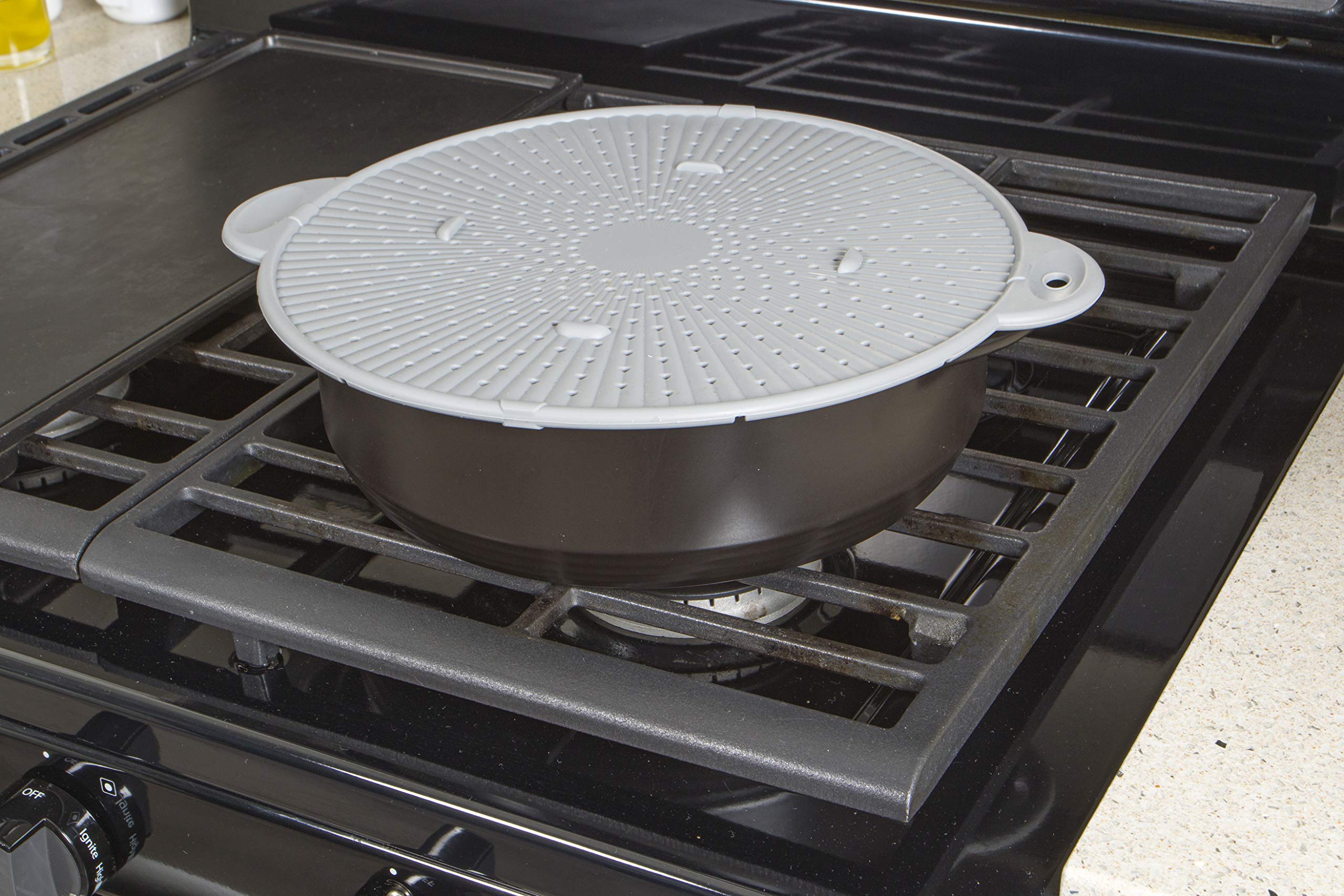 Simply Served Trivet 3-In-1 Splatter Screen, Large, Gray
