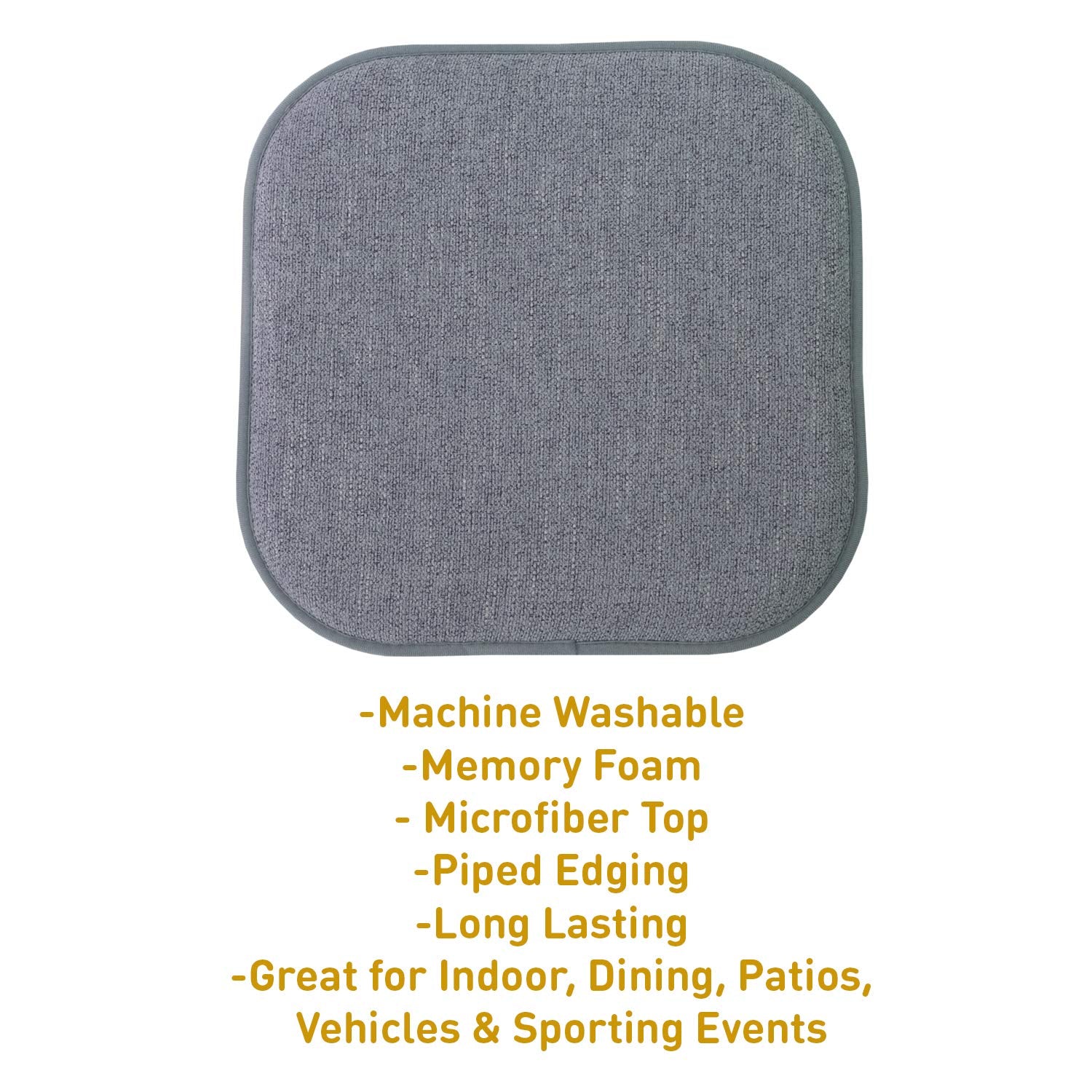 Sweet Home Collection Cushion Memory Foam Chair Pads Honeycomb Nonslip Back Seat Cover 16 X 16, 6 Pack, Green