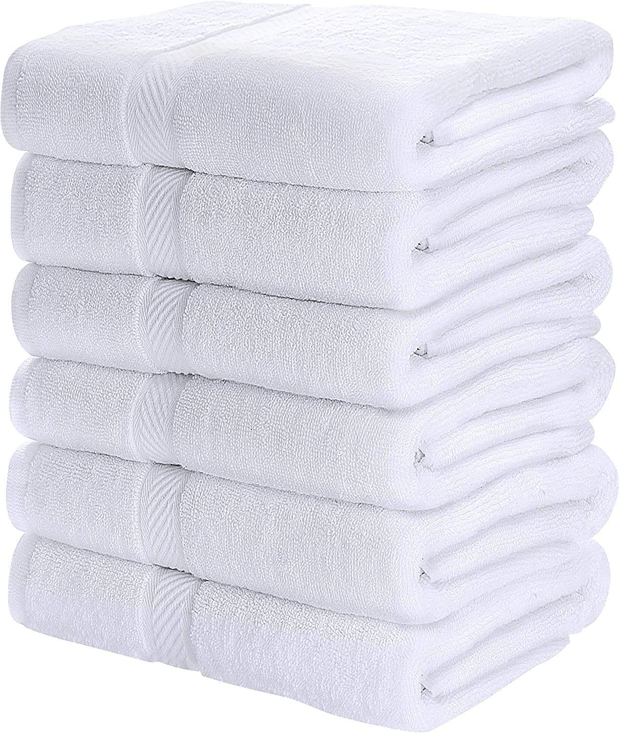 Utopia Towels 6 Pack Small Bath Towel Set, 100% Ring Spun Cotton (22 X 44 Inches) Lightweight And Highly Absorbent Quick Drying