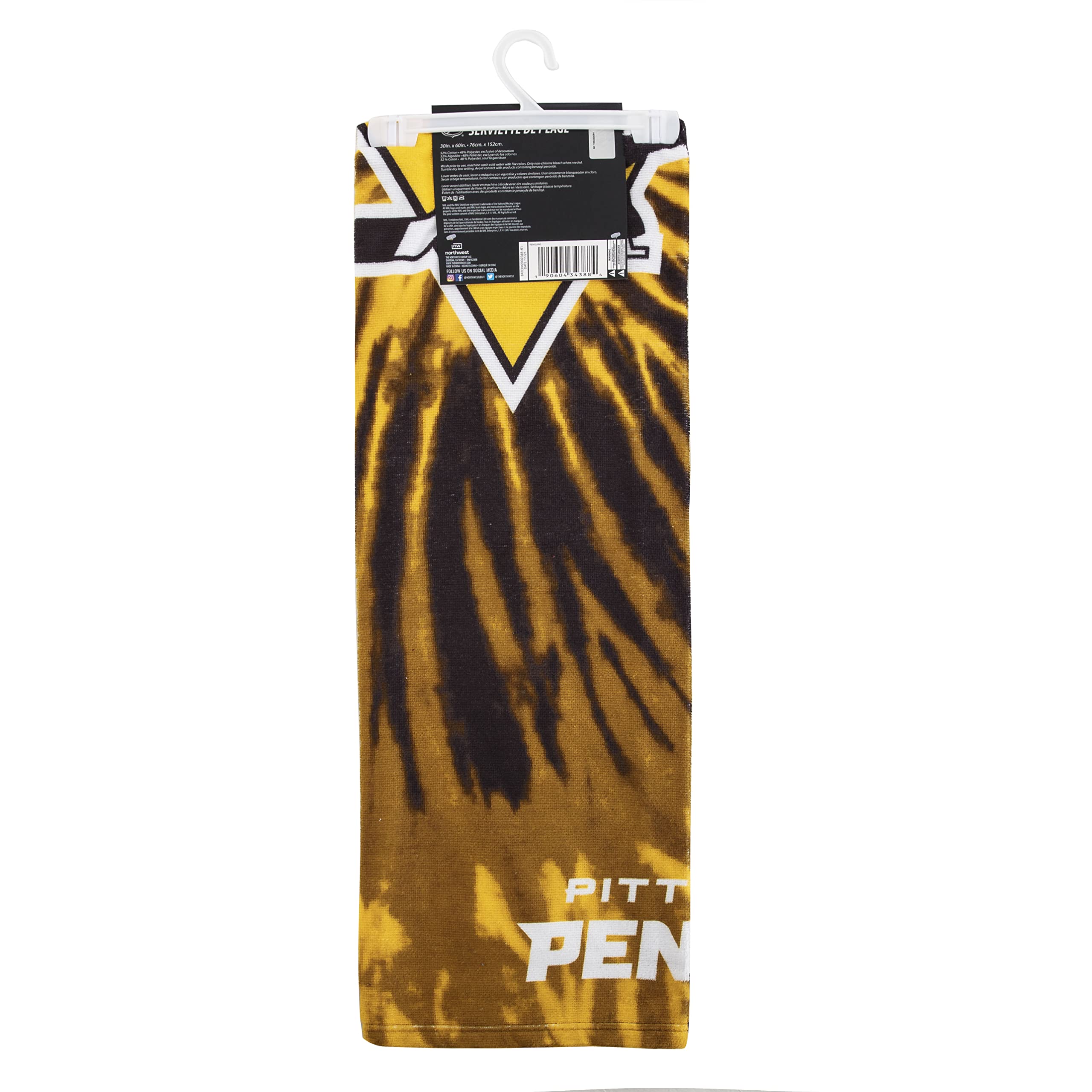 Northwest The Company NHL Pittsburgh Penguins Beach Towel  30'' x 60''  Psychedelic