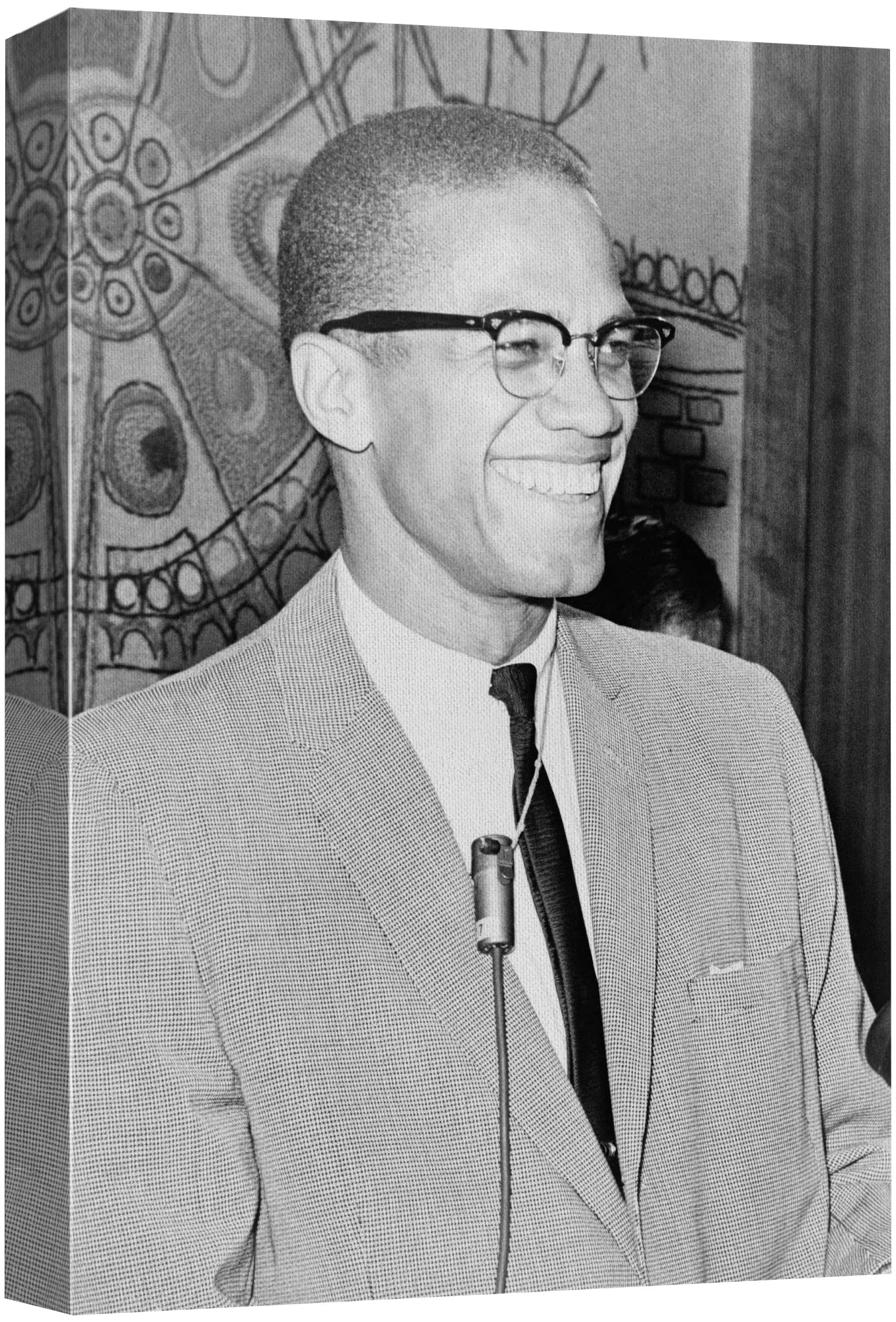 Wall26 Canvas Print Wall Art African American Civil Rights Black & White Malcolm X Historic Classic Photography Realism Traditio