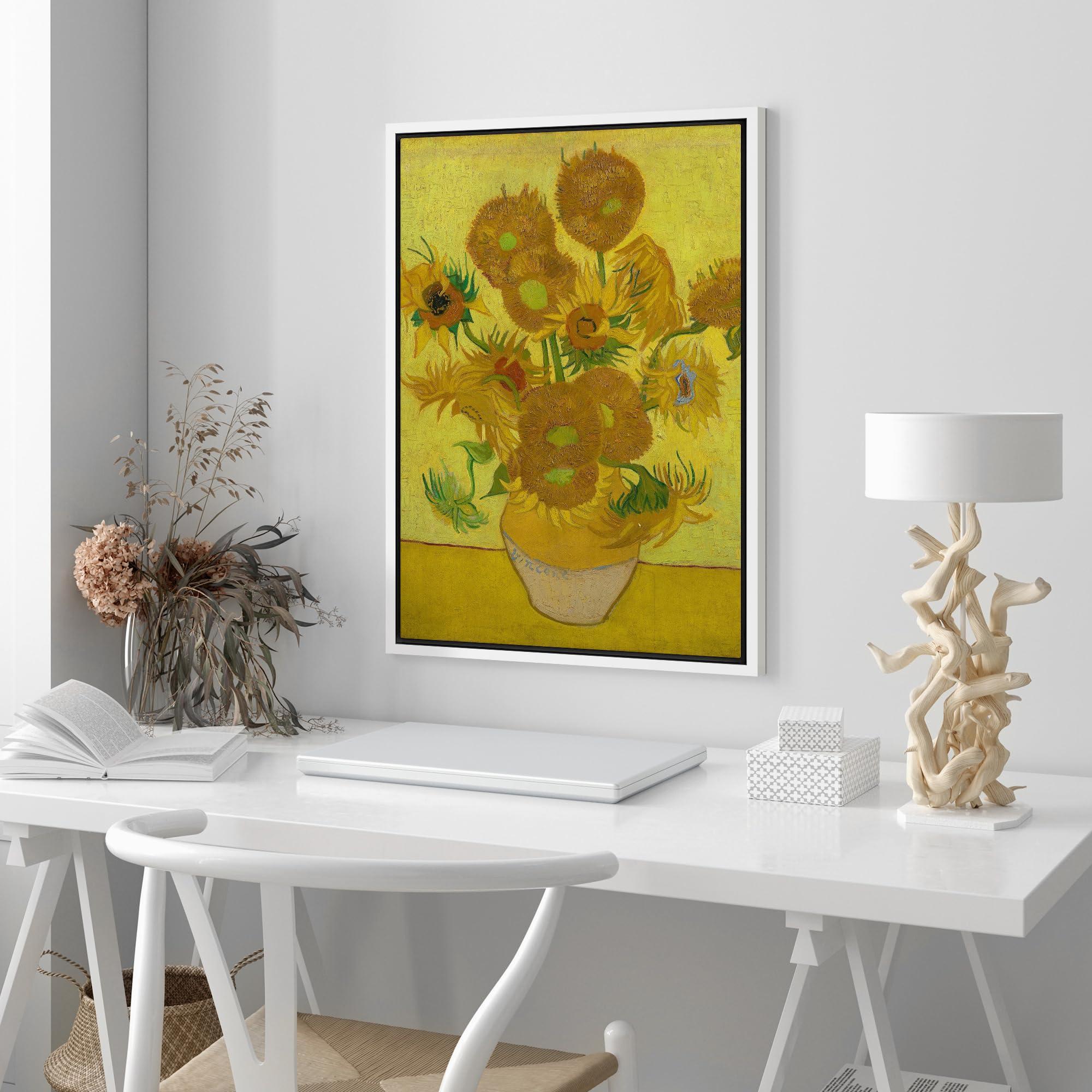 Wall26 Framed Canvas Print Wall Art The Sunflowers Ii By Master Artist Vincent Van Gogh Nature Wilderness Illustrations Fine Art