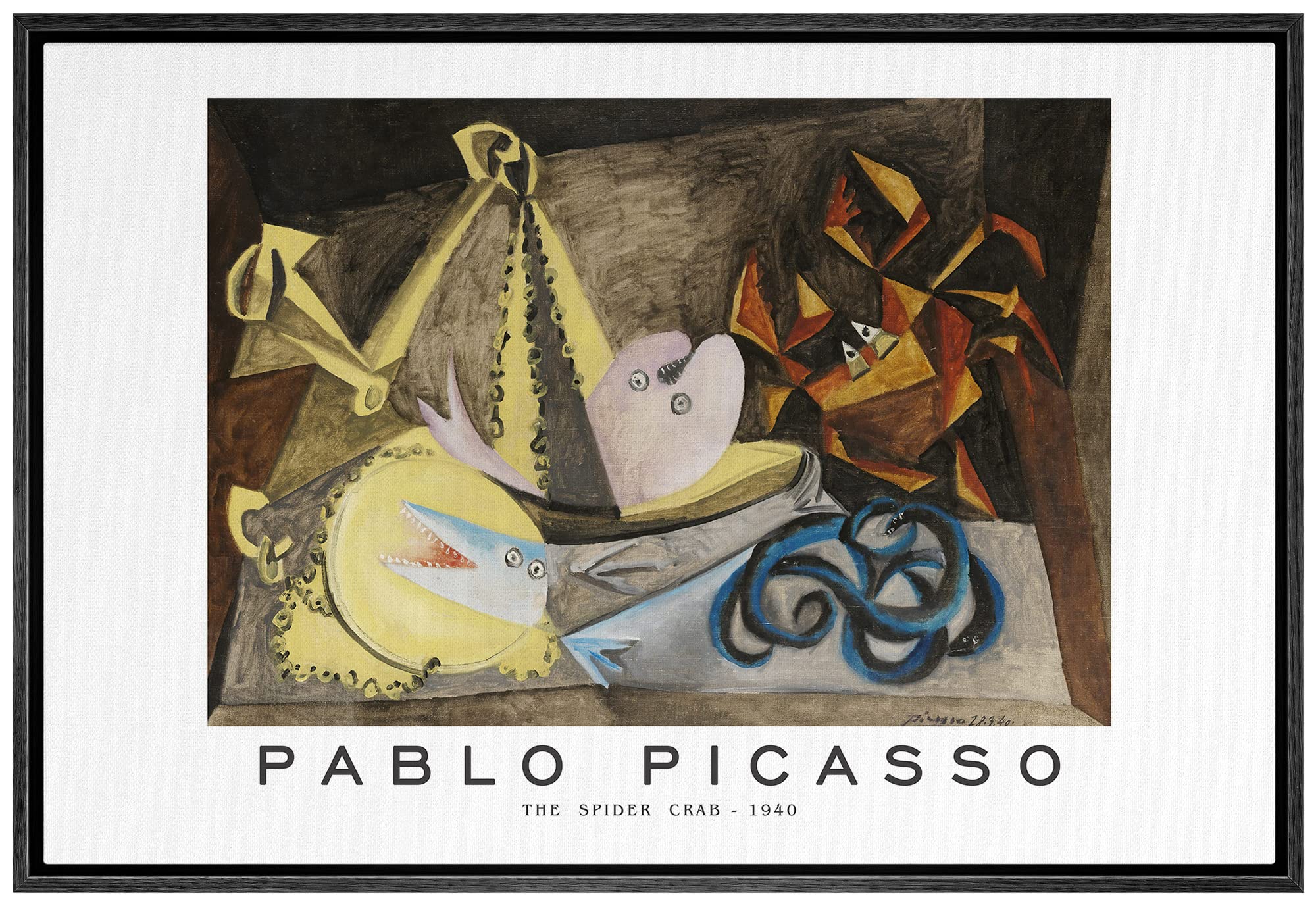 Idea4Wall Framed Canvas Print Wall Art The Spider Crab By Pablo Picasso Historic Cultural Illustrations Fine Art Decorative Trad