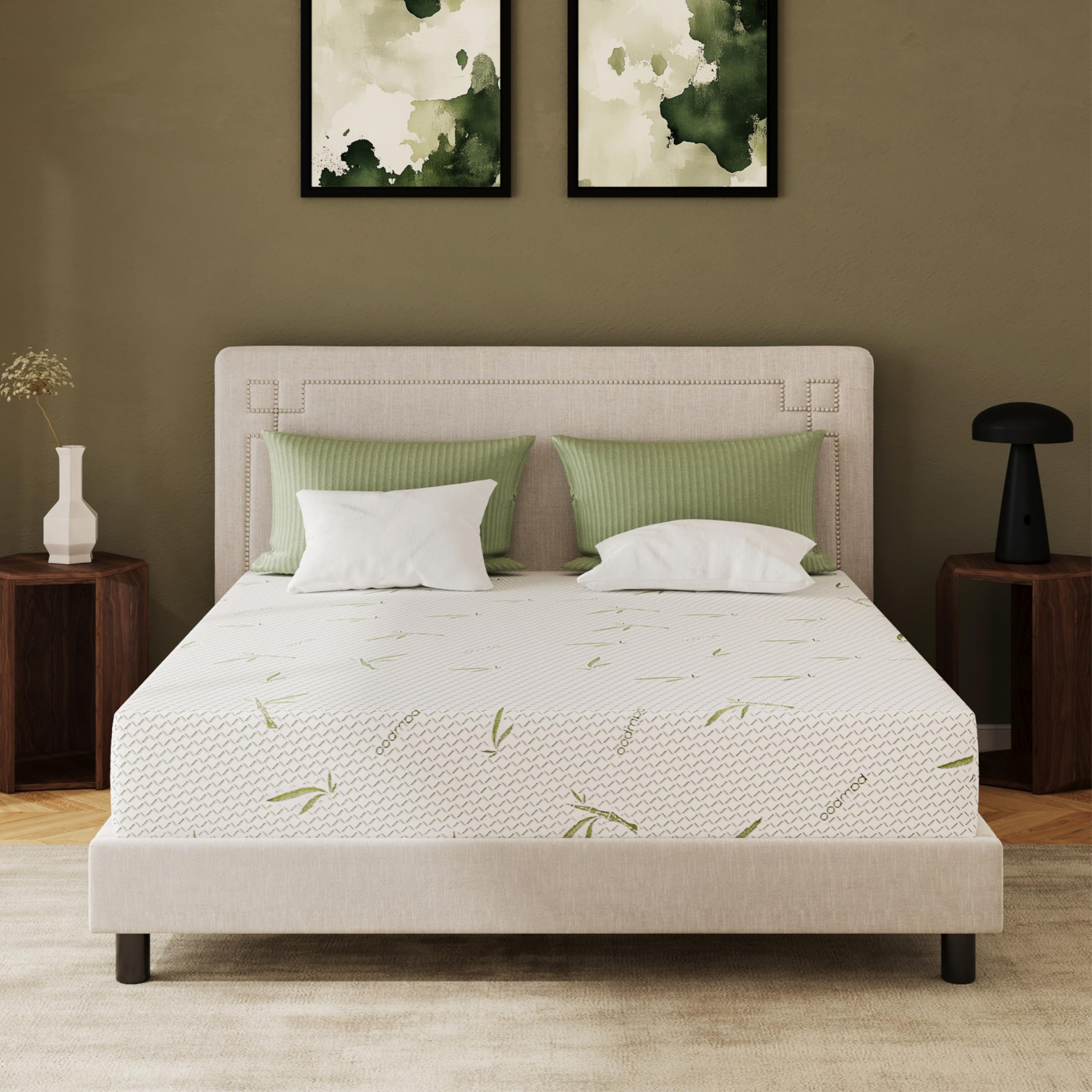 EGOHOME 10 Inch Twin XL Mattress, Cooling Green Tea Gel Memory Foam for Pressure Relief, Medium Plush, Fiberglass Free, Bed in a