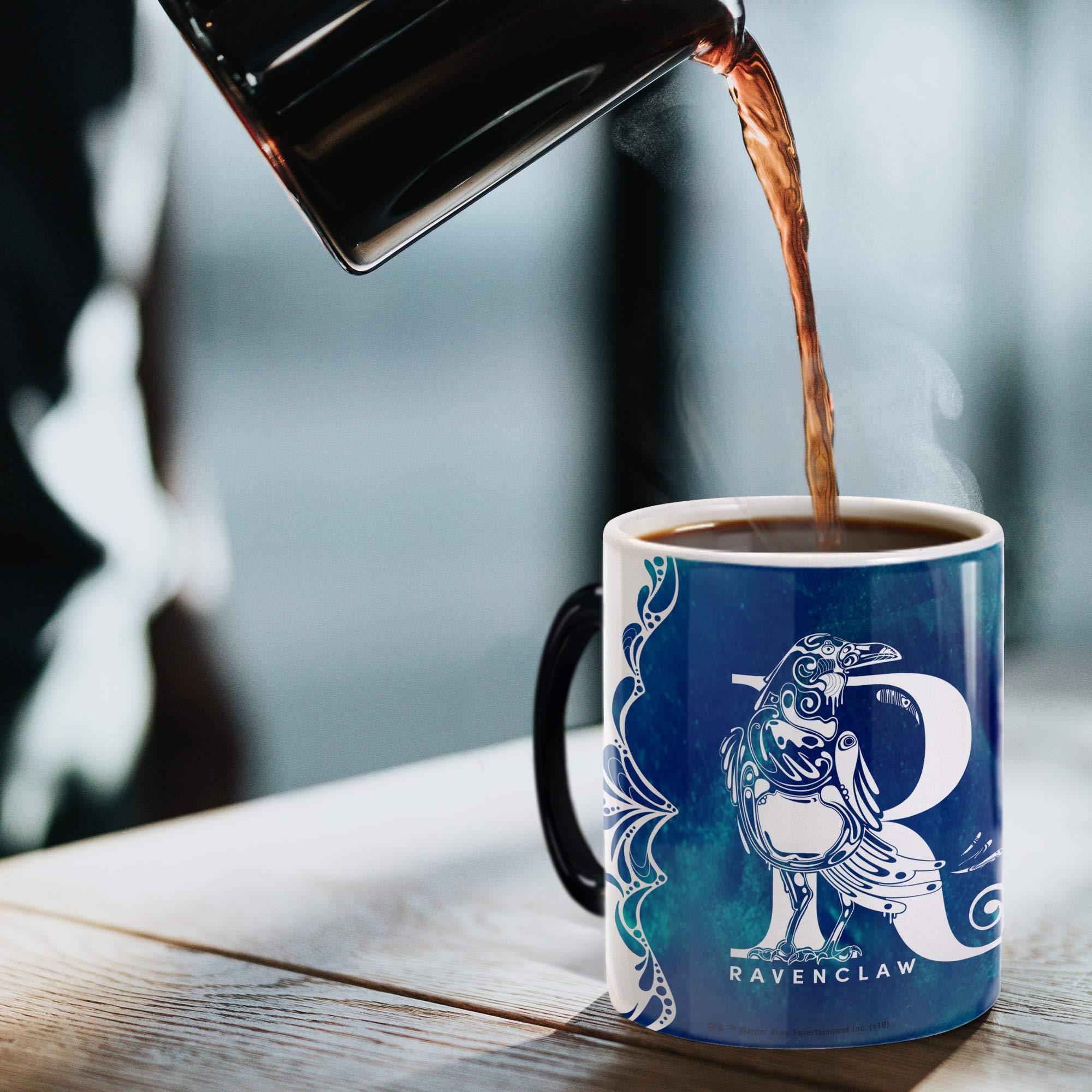 Morphing Mugs Harry Potter - Ravenclaw - Aguamenti - One 11 oz Color Changing Heat Sensitive Ceramic Mug - Image Revealed When H