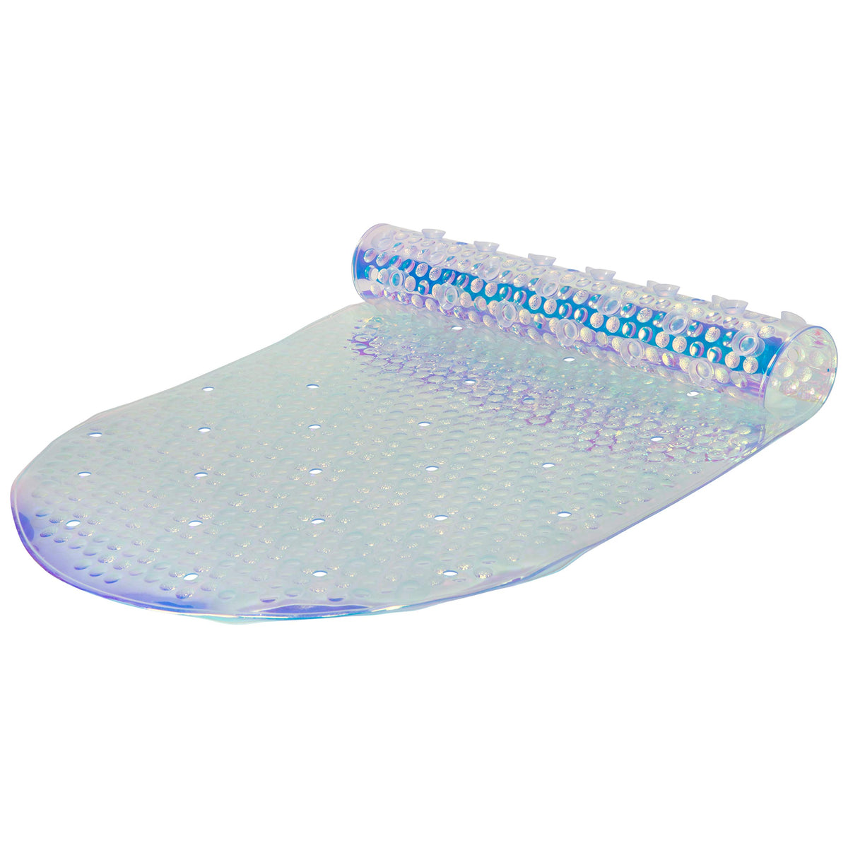 Bath Bliss Eco-Friendly Shower Tub Mat |Non-Slip | Suction Cup Base | Drain Holes | Kids And Adults Bath Safety | Iridescent