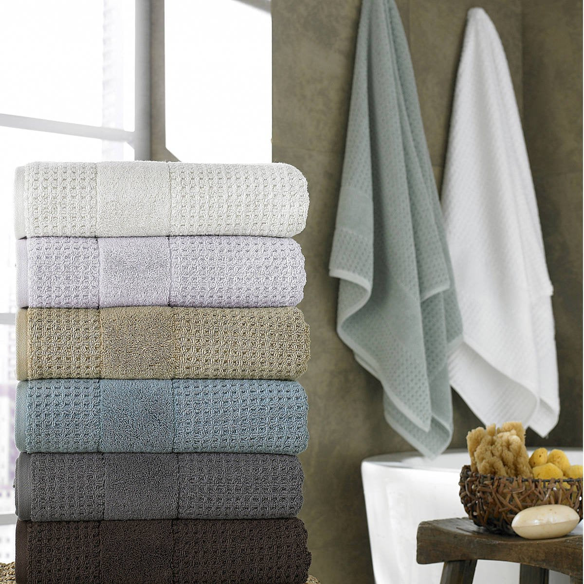 Kassatex Turkish Hammam Collection Towels, Bath Towel - Charcoal