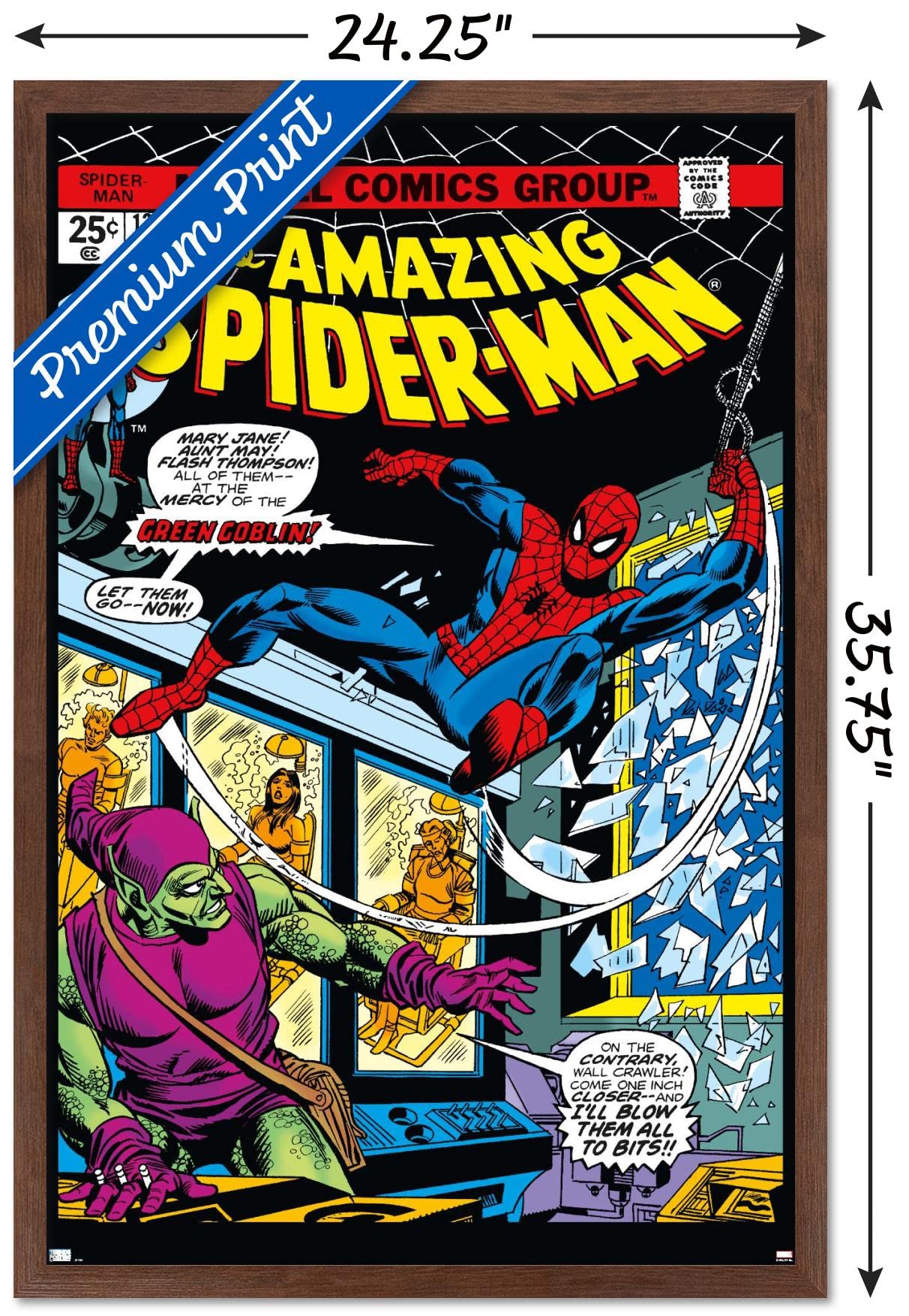 Trends International Marvel Comics - Spider-Man - Amazing Spider-Man #137 Wall Poster, 22.37'' X 34.00'', Mahogany Framed Versio