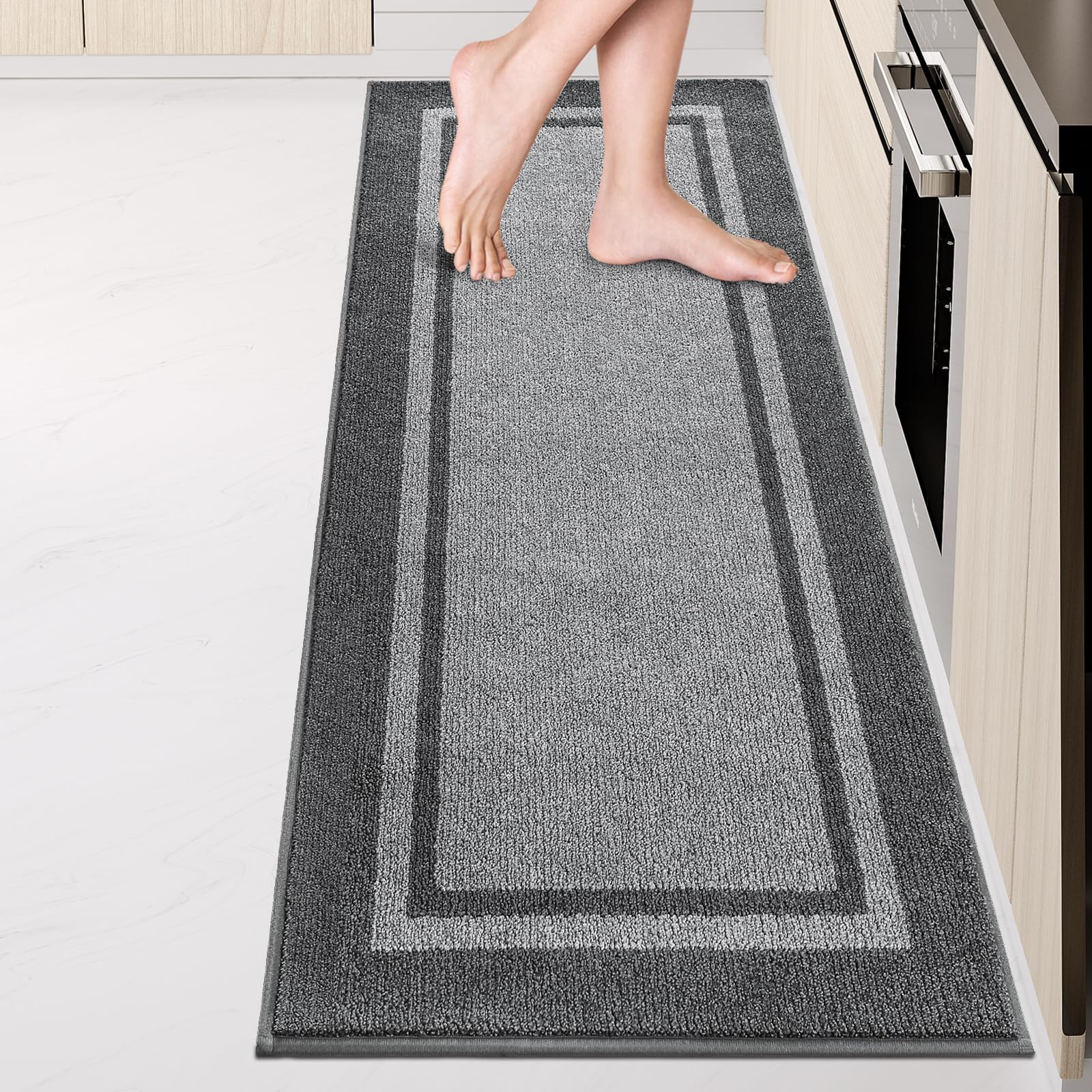 Kitchen Rugs 24  x 84 , Non-Slip Machine Washable Kitchen Runner Rugs Floor Mats, Absorbent Comfort Standing Mats for Kitchen, S