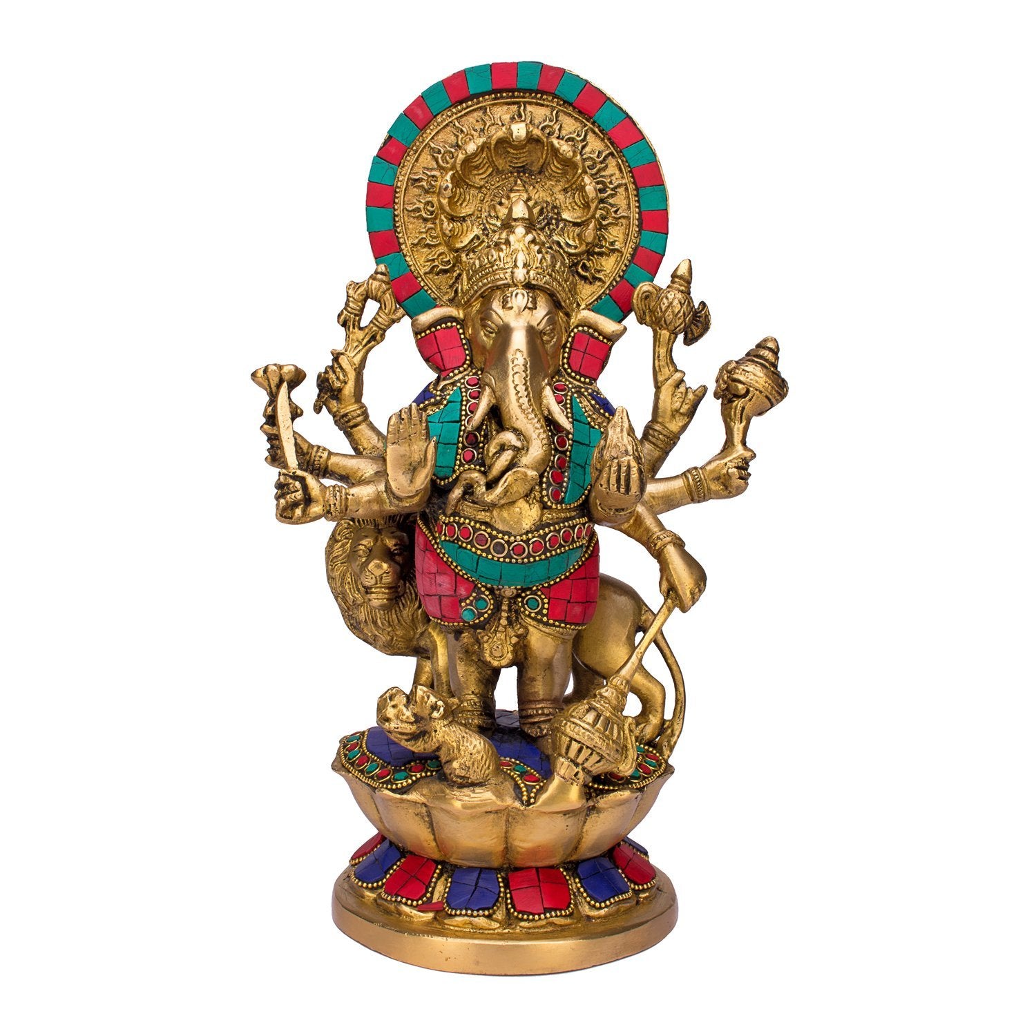 Kartique Brass Ganesha Bhagwan Idol Ganpati Murti Ganesh Chaturthi Statue Vinayaka For Home Dcor Diwali Gift Pooja Entrance Mand