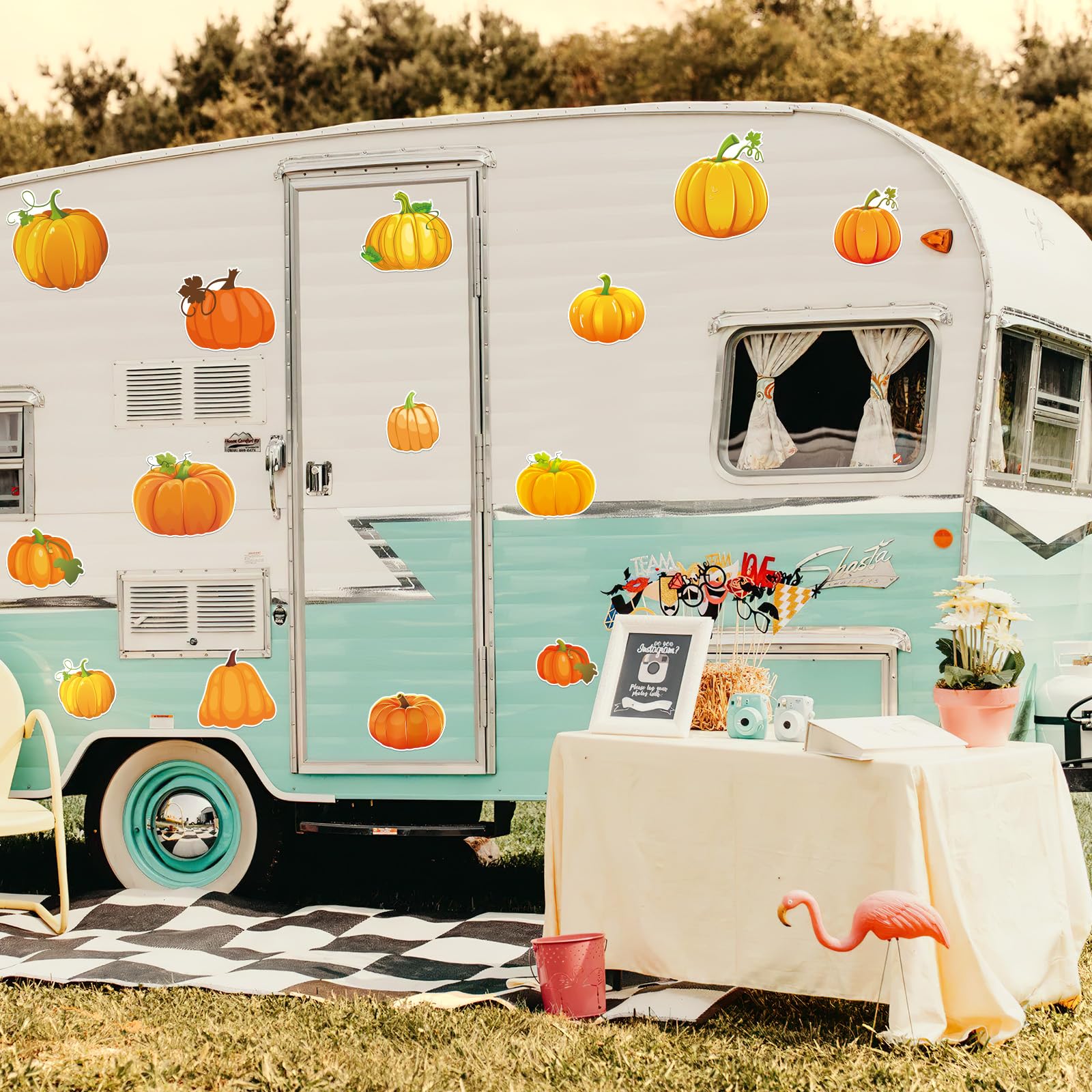 JULMELON Fall Pumpkin Magnets, 22pcs Thanksgiving Autumn Pumpkin Magnets Stickers Decorations Accessories for Fall Halloween Tha