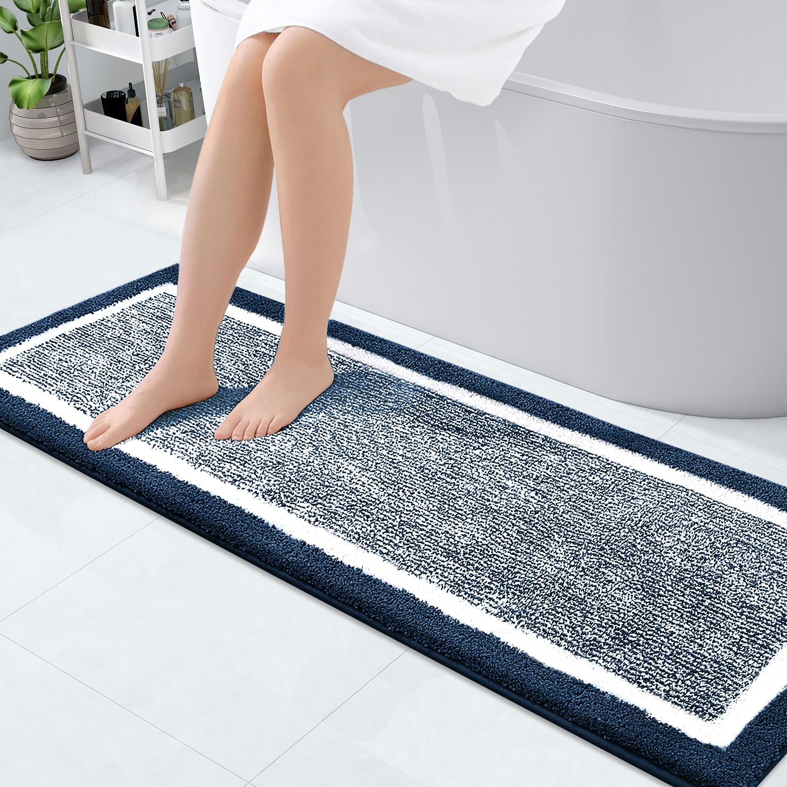 Olanly Bathroom Rugs 70X24, Extra Soft And Absorbent Microfiber Bath Mat, Non-Slip, Machine Washable, Quick Dry Shaggy Bath Carp