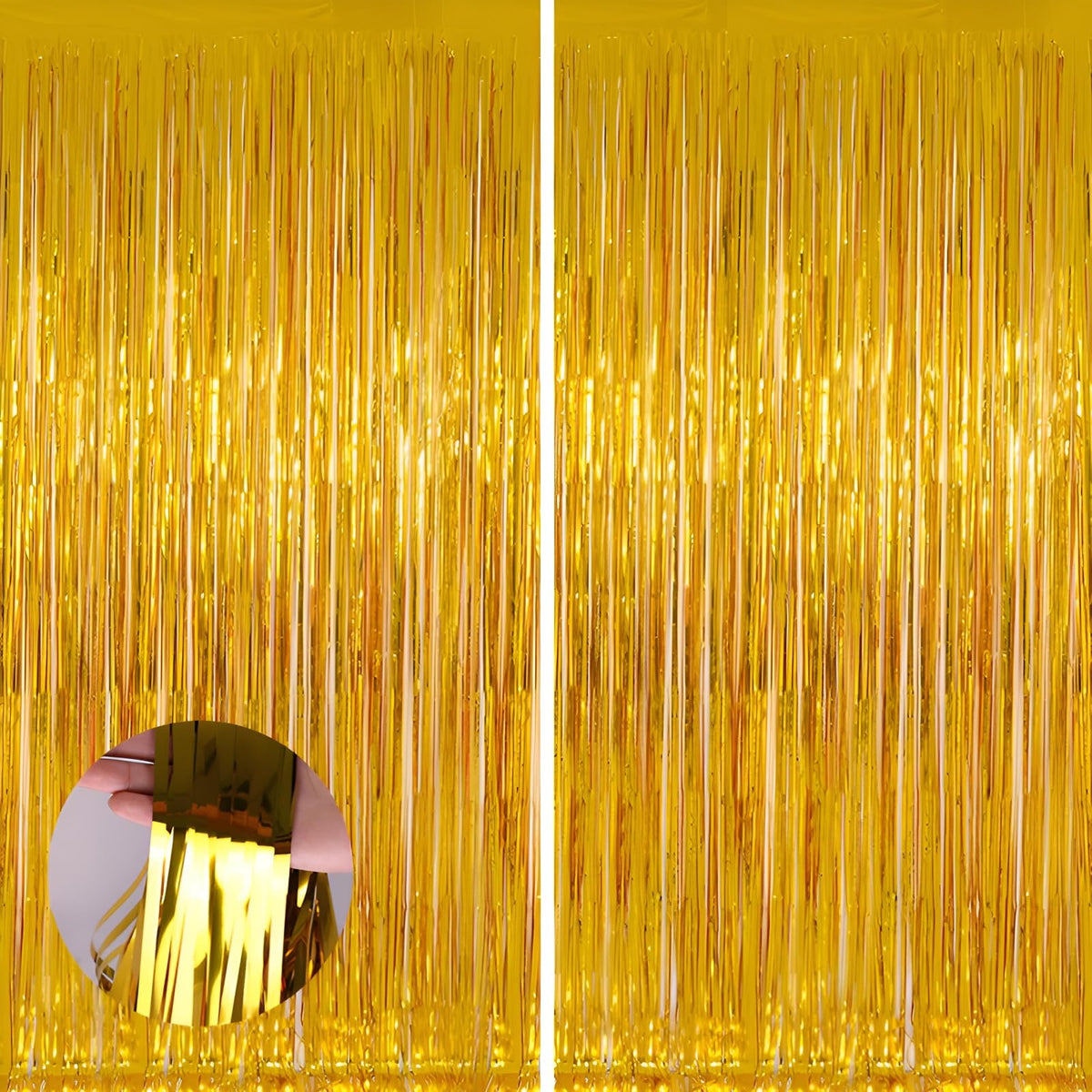 2 Pack 3.3 * 8.3 Ft Foil Curtain Metallic Tinsel Fringe Curtains Photo Booth Props Backdrop For Birthday Wedding Engagement Baby